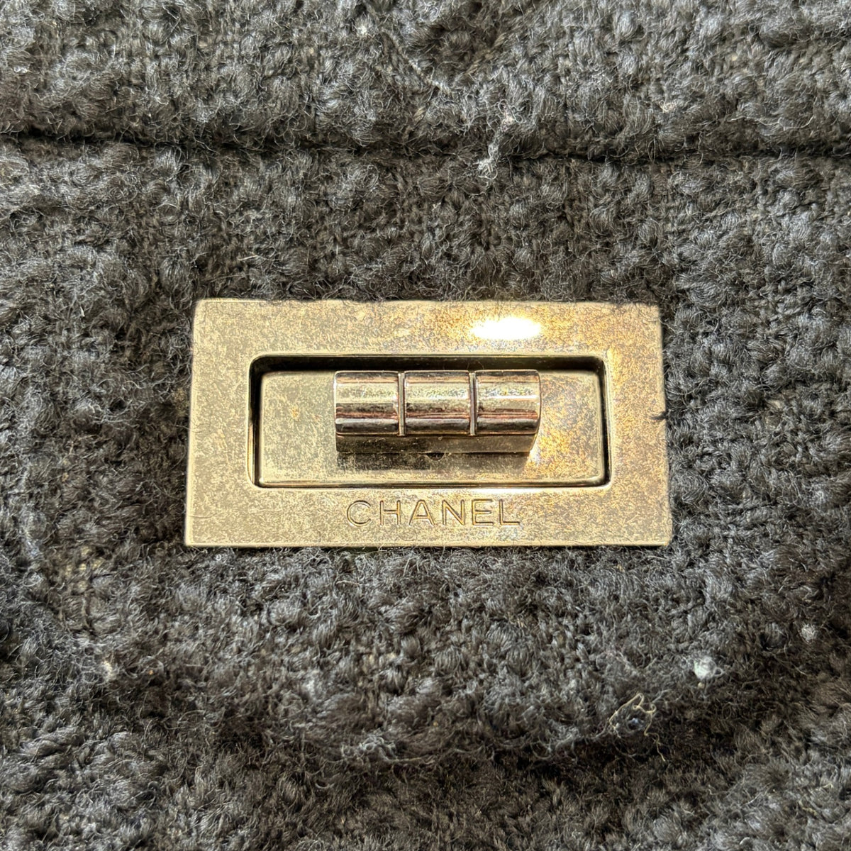 Chanel Black Tweed 2.55 Flap Crossbody Bag 2009–2010 production