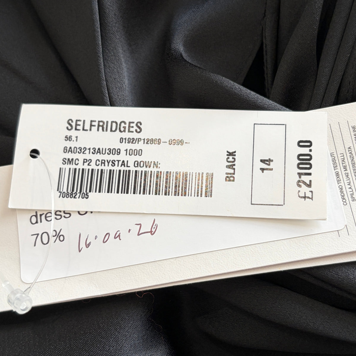 Stella mcartney black dress UK 14 RRP £2100