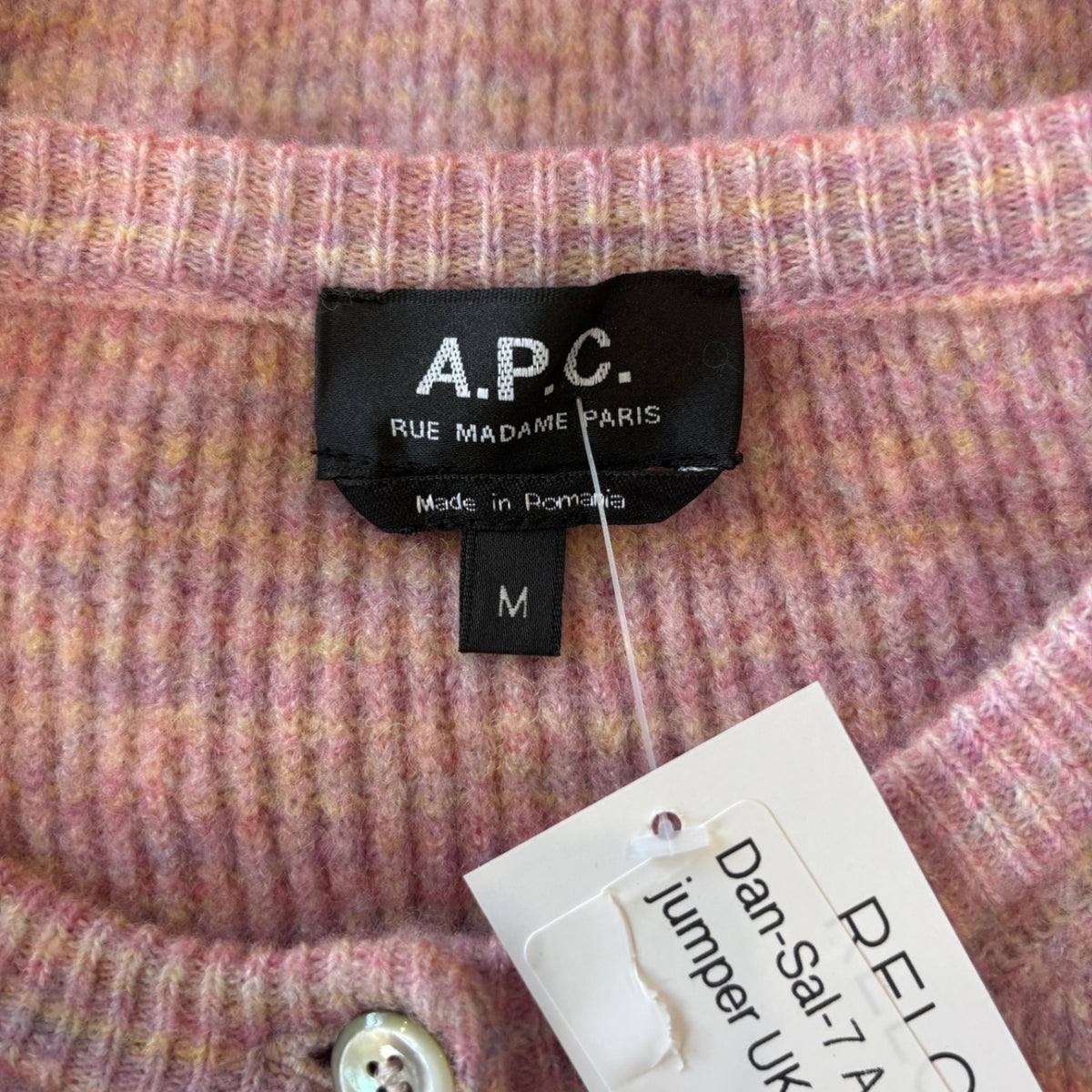 A.P.C Pink Knitted Jumper UK M