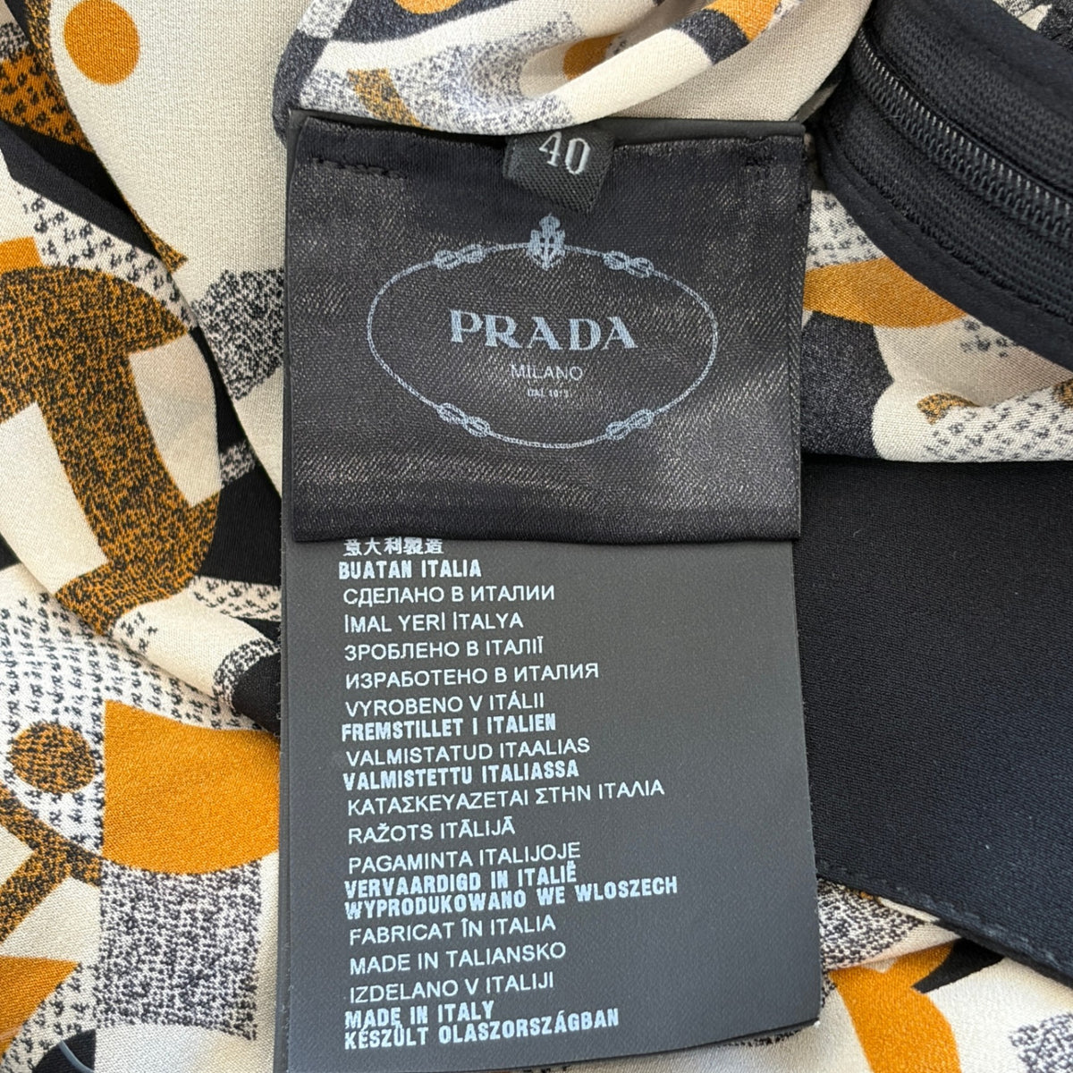Prada Milano orange and black dress UK S RRP £1000