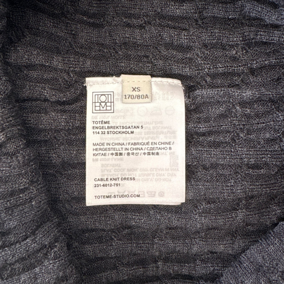 Toteme Cable Knit Dress (RRP £250) | Authentic Preloved - Reloved Again