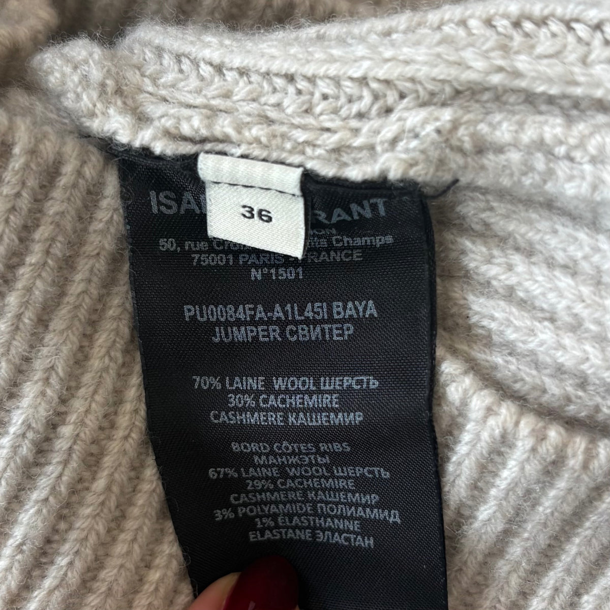 Isabel Marant Beige Off the Shoulder Sweater (RRP£900) | FINAL SALE Authentic Preloved - Reloved Again