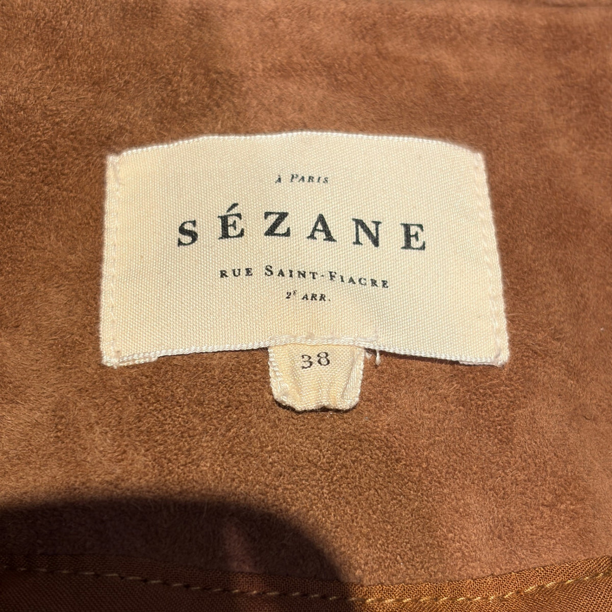 Sezane Zig Jacket Camel Suede RRP £325