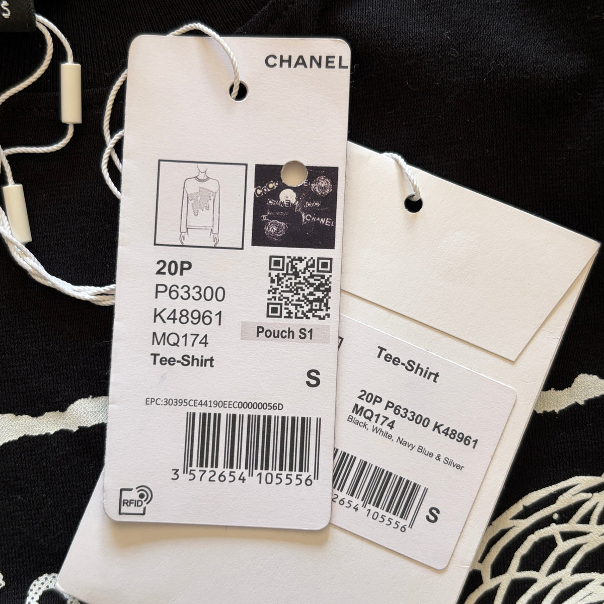 Chanel Camellia Coco Mark Sequin Graphic Long Sleeve Top RRP £1.6k