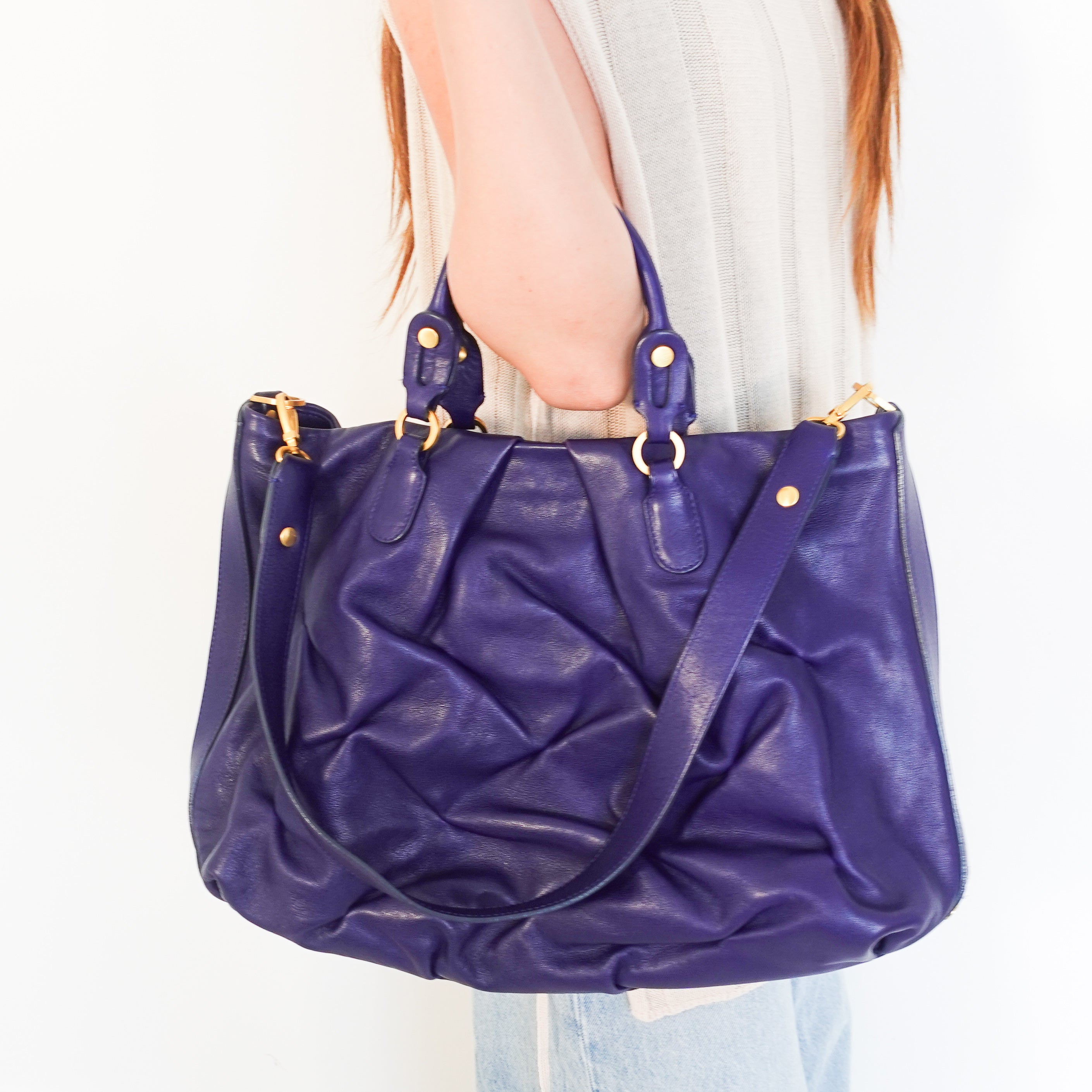 crossbody purple tote bag RRP £700