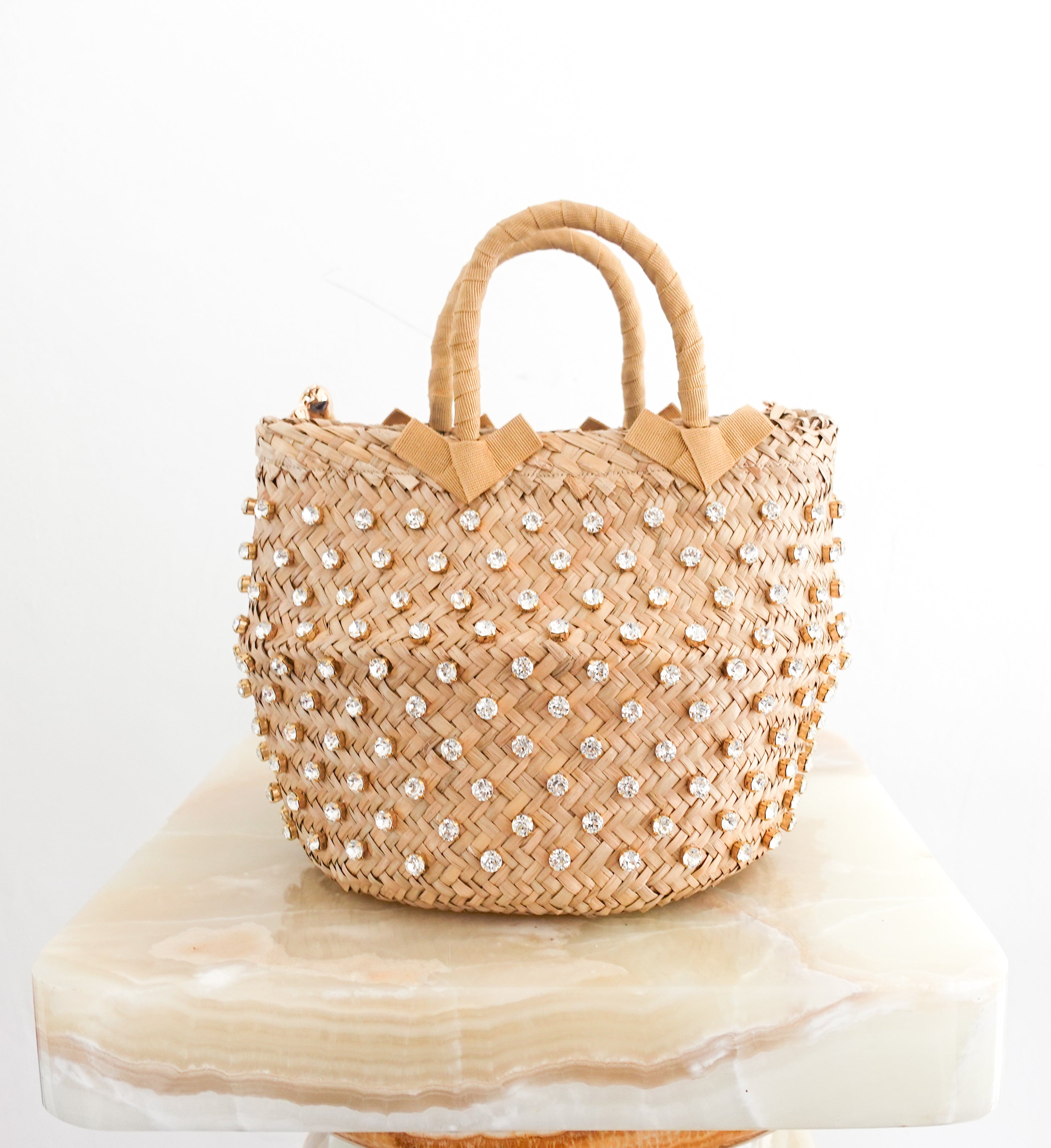 Straw gemstone bag RRP £200