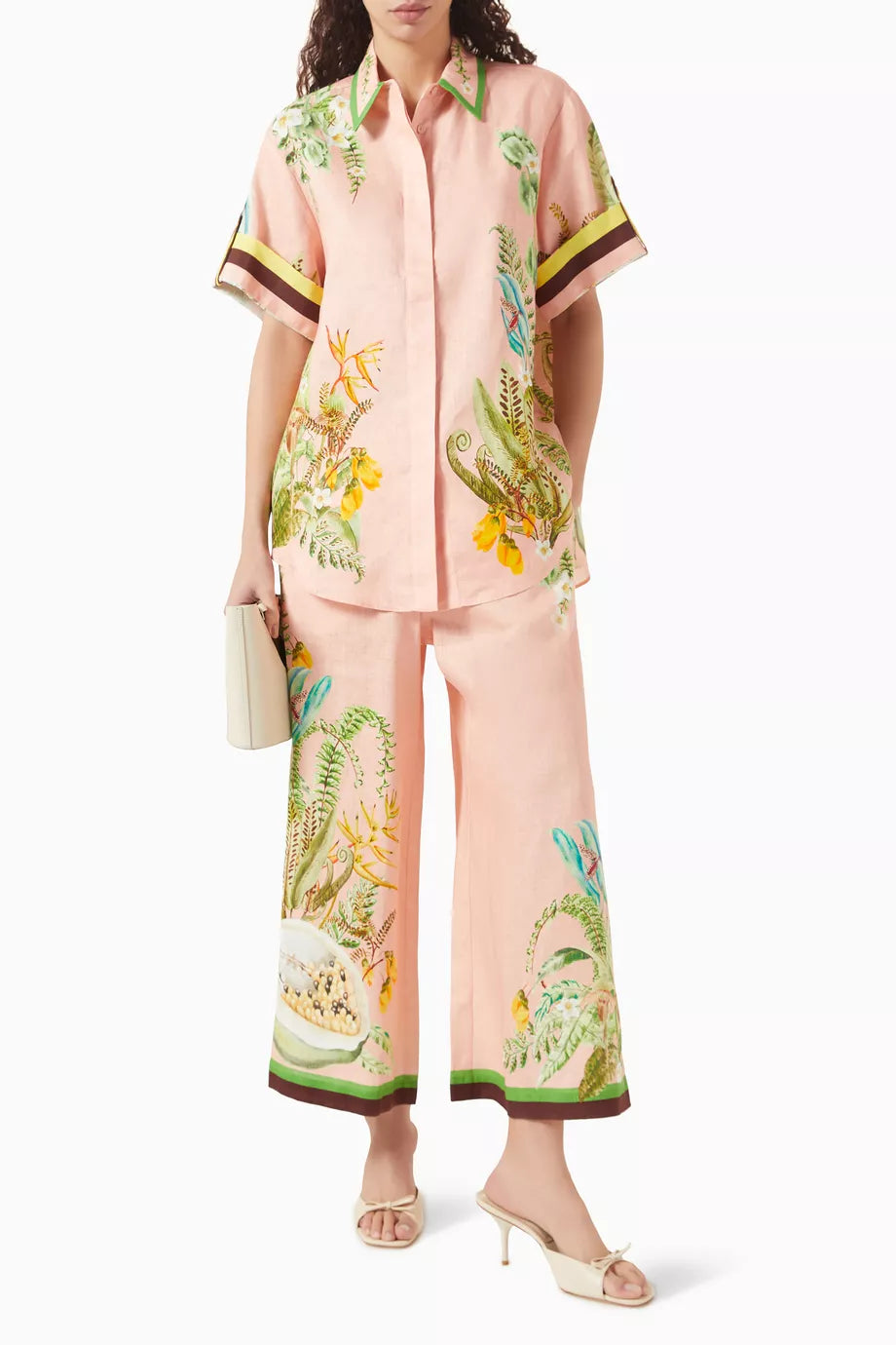 ALÉMAIS Pink Papaya Shirt & Pant Linen Set (RRP £660) | Authentic Preloved
