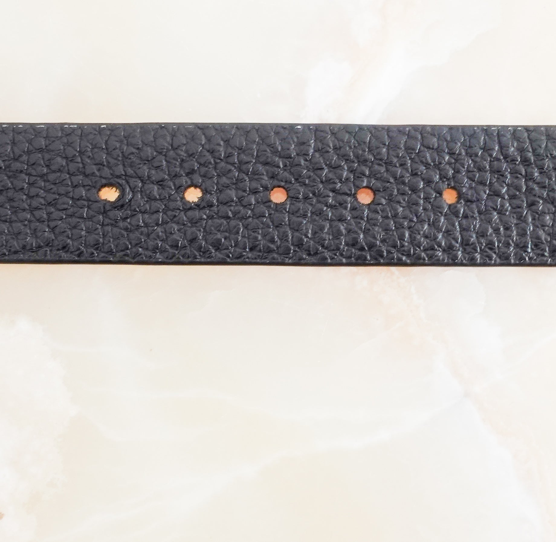 Black grained  leather belt RRP £290