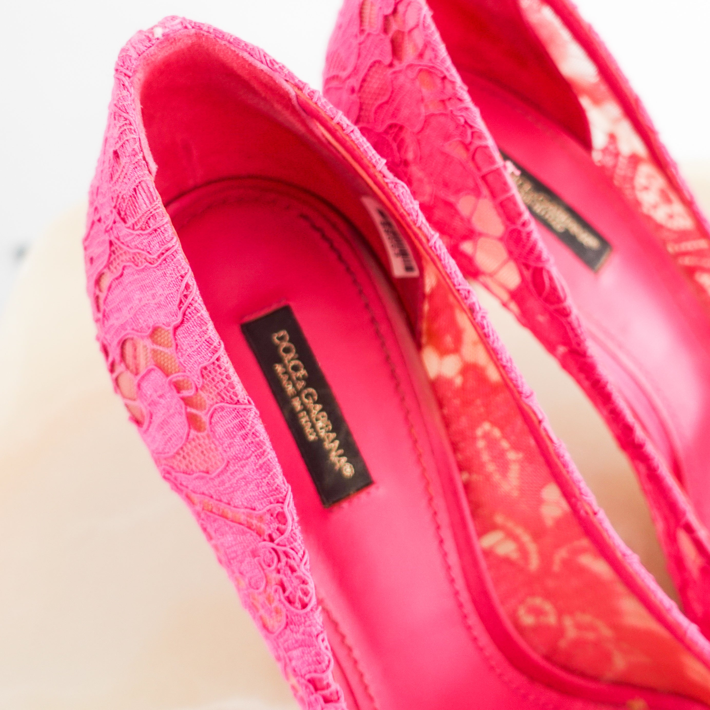 Pink lace crystal brooch pumps RRP £825