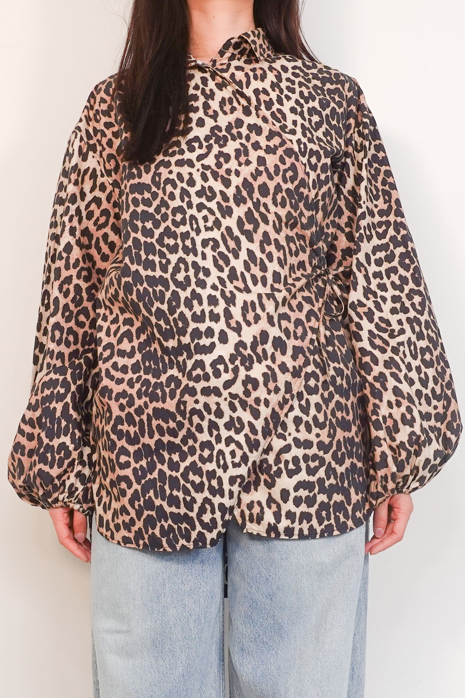 Leopard print cotton poplin top RRP £200