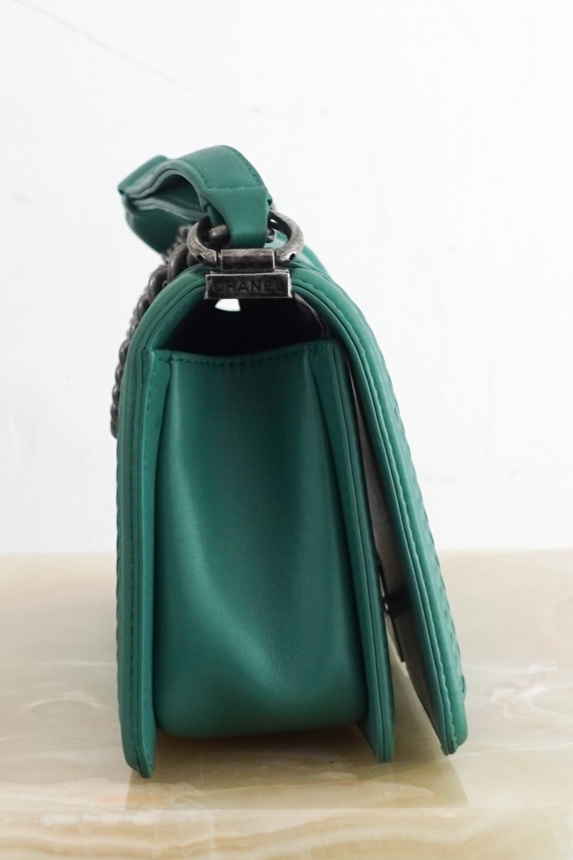 Green stitched boy bag RRP £4150