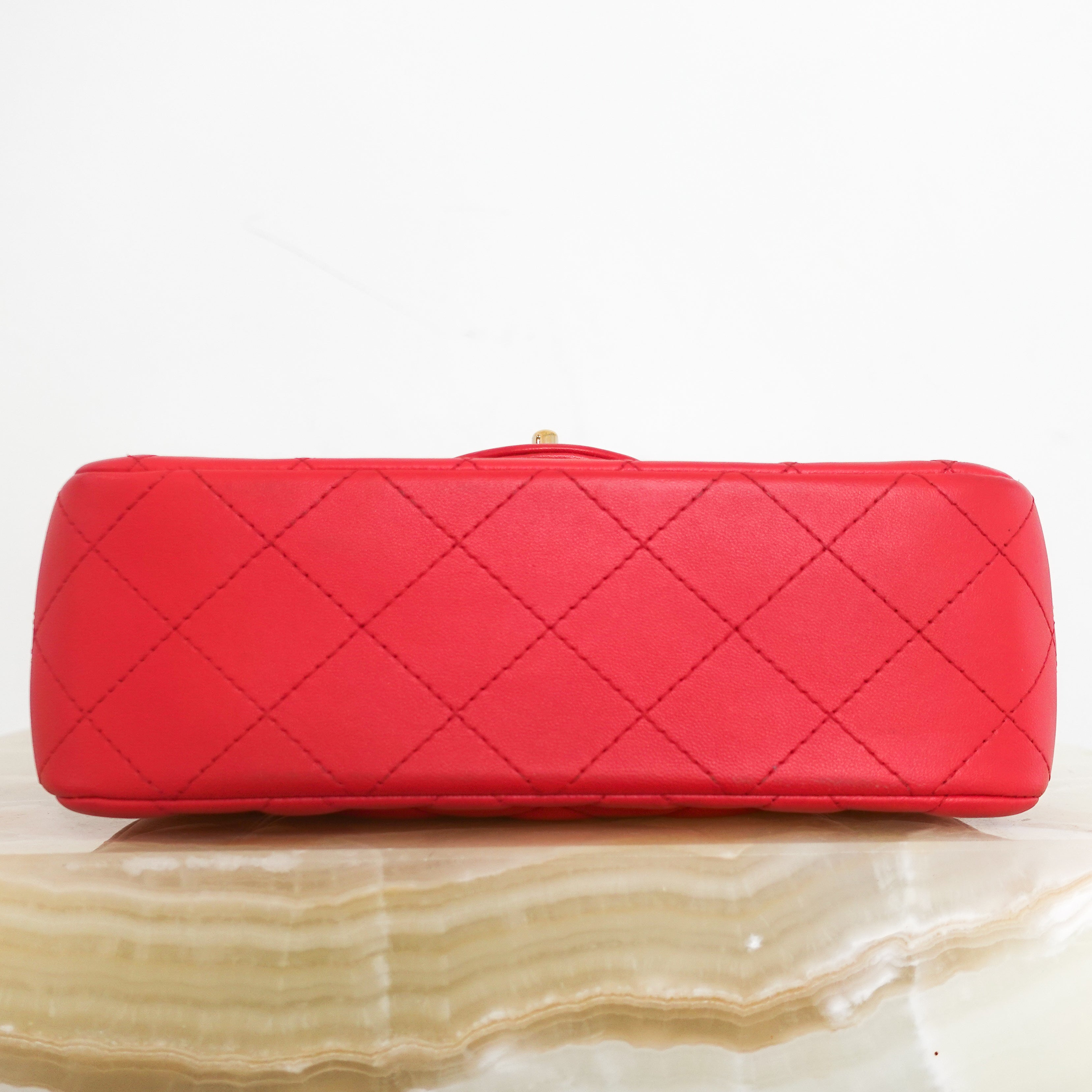 Red mini flap bag RRP £4550