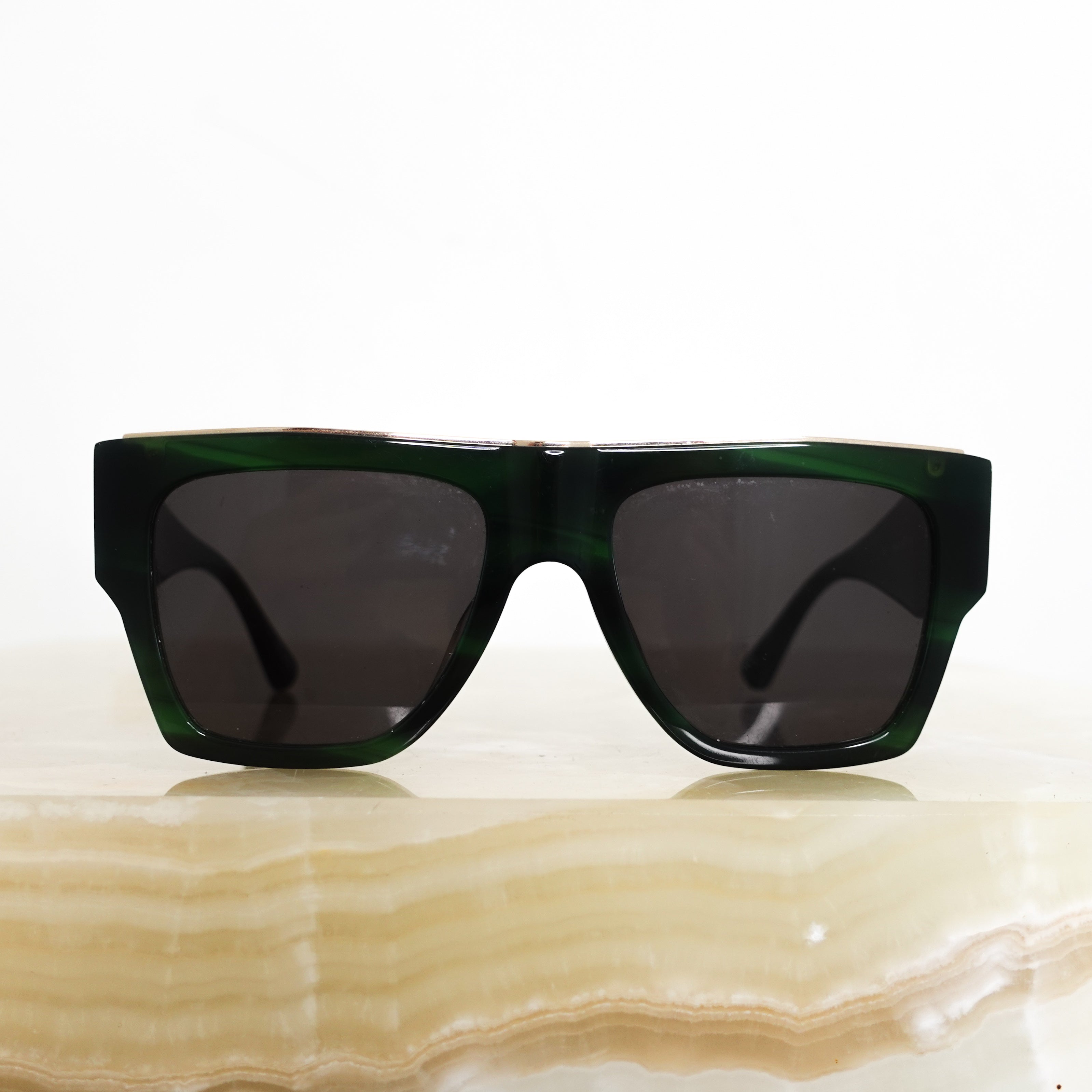 Green square framed sunglasses RRP £129