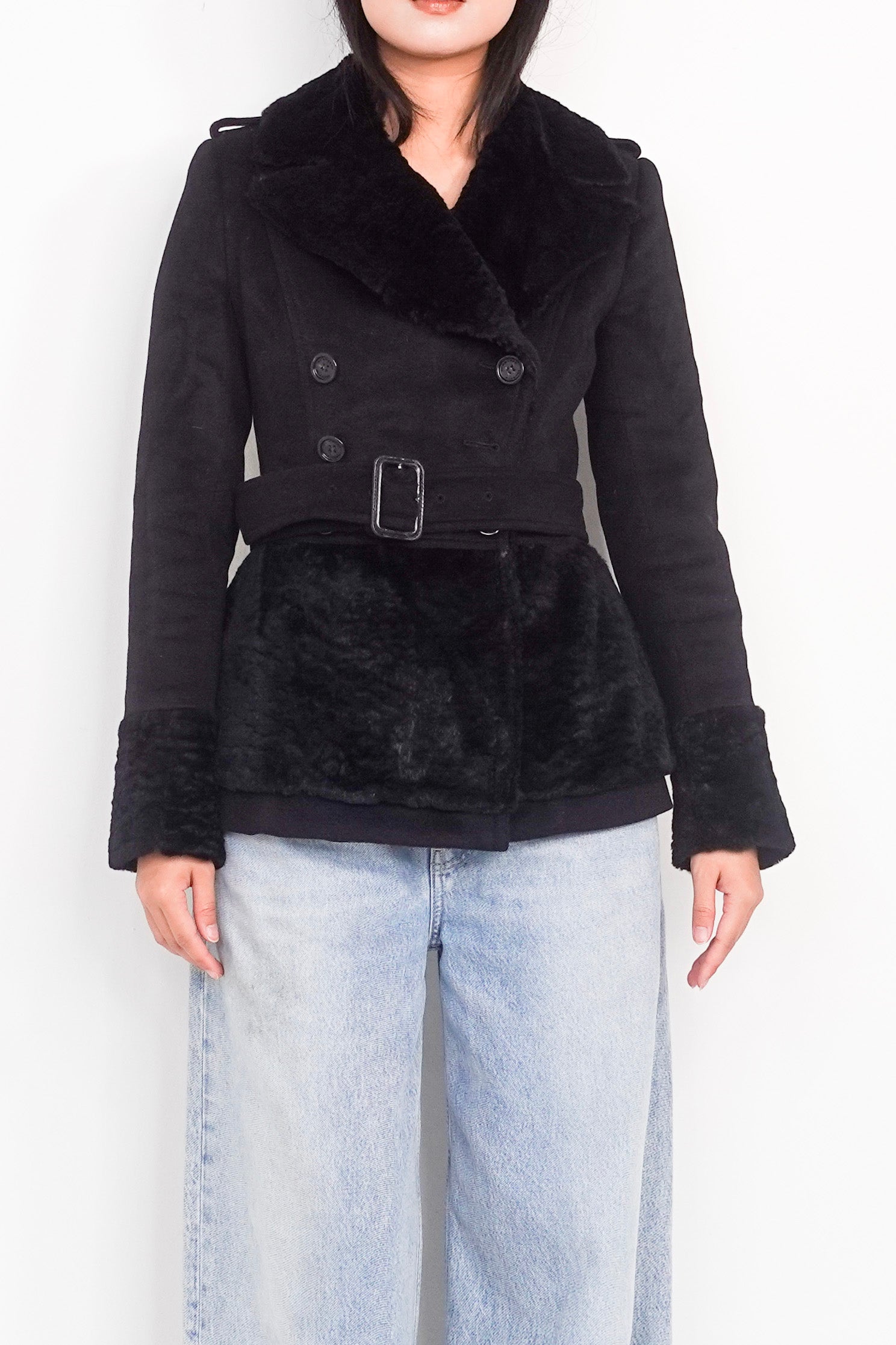 Black cashmere short coat RRP £1200