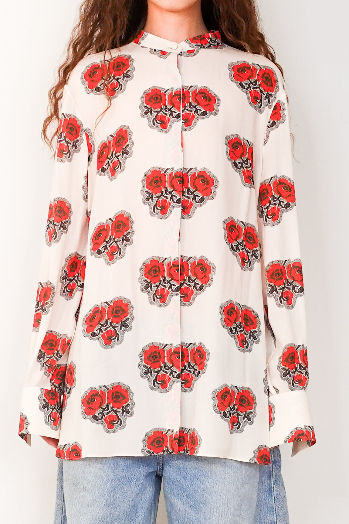 Floral silk blouse RRP £690