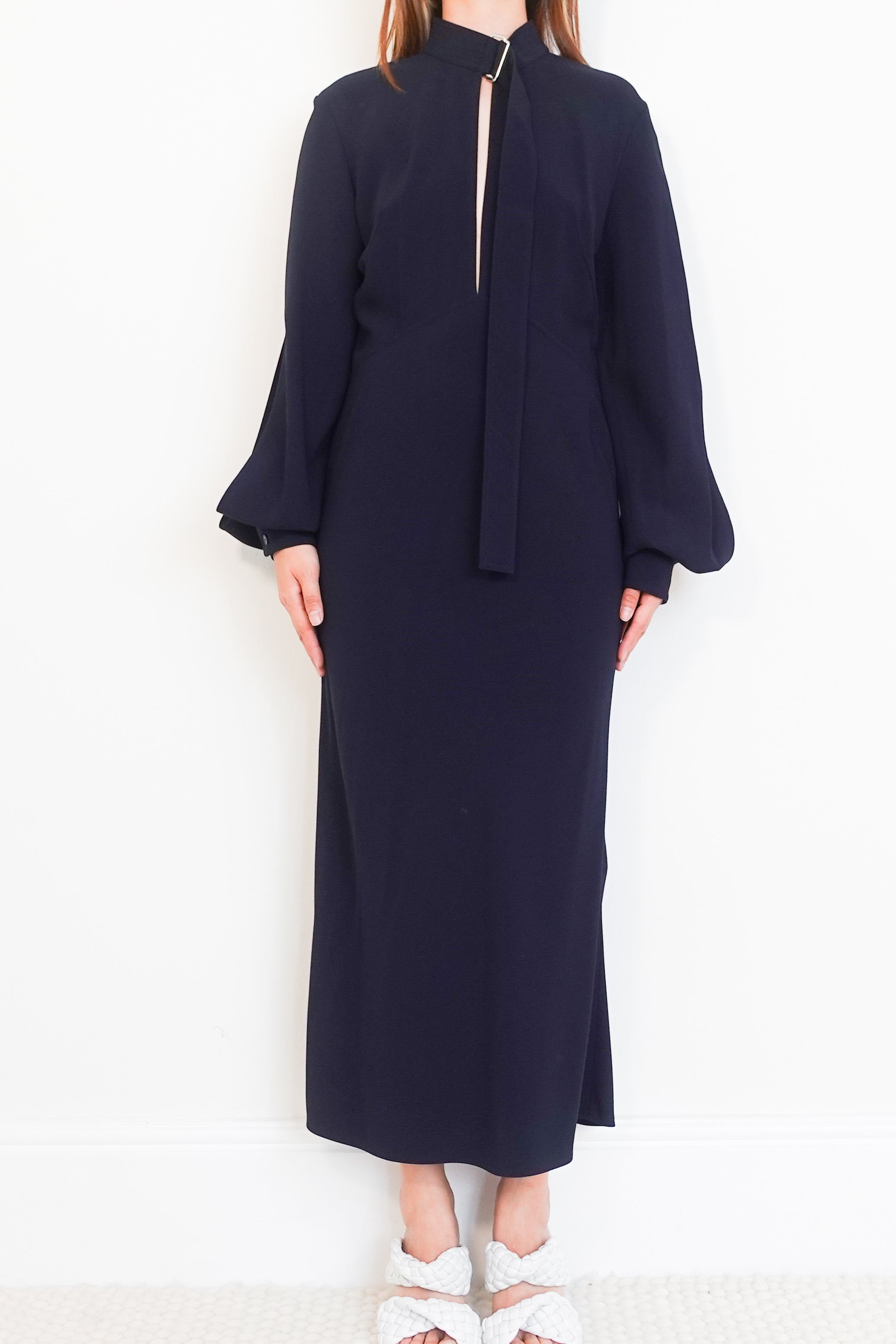 Slash front long sleeve midi dress RRP £1495