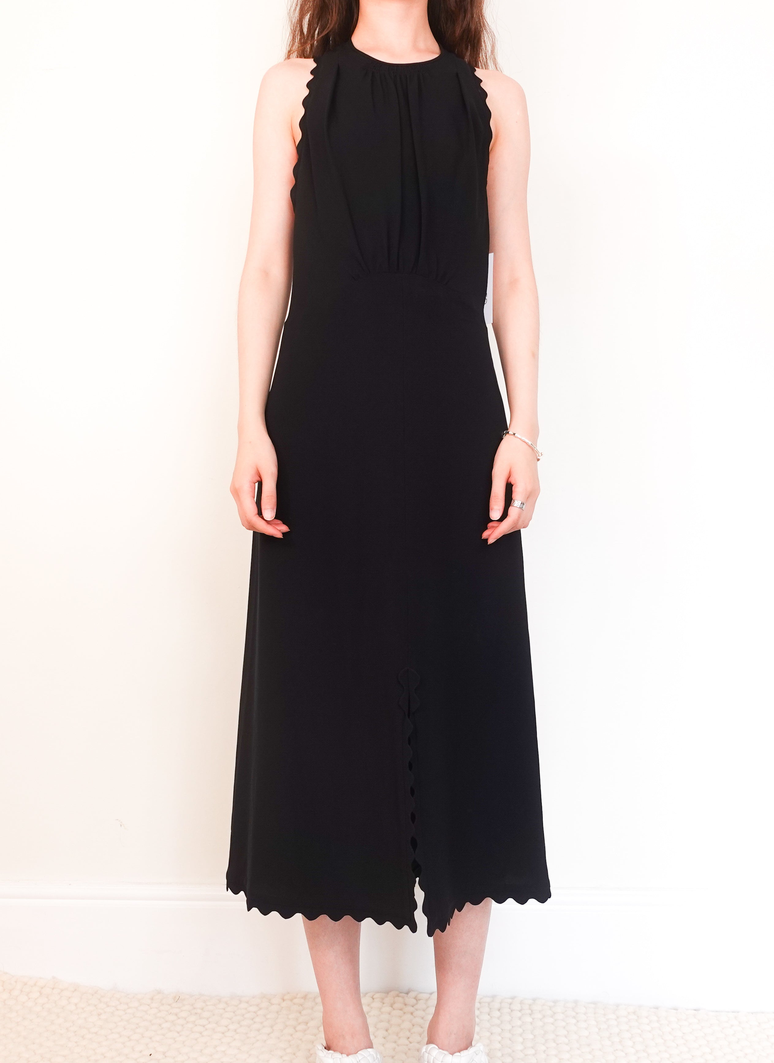 Black scalloped midi dress RRP £1.5k