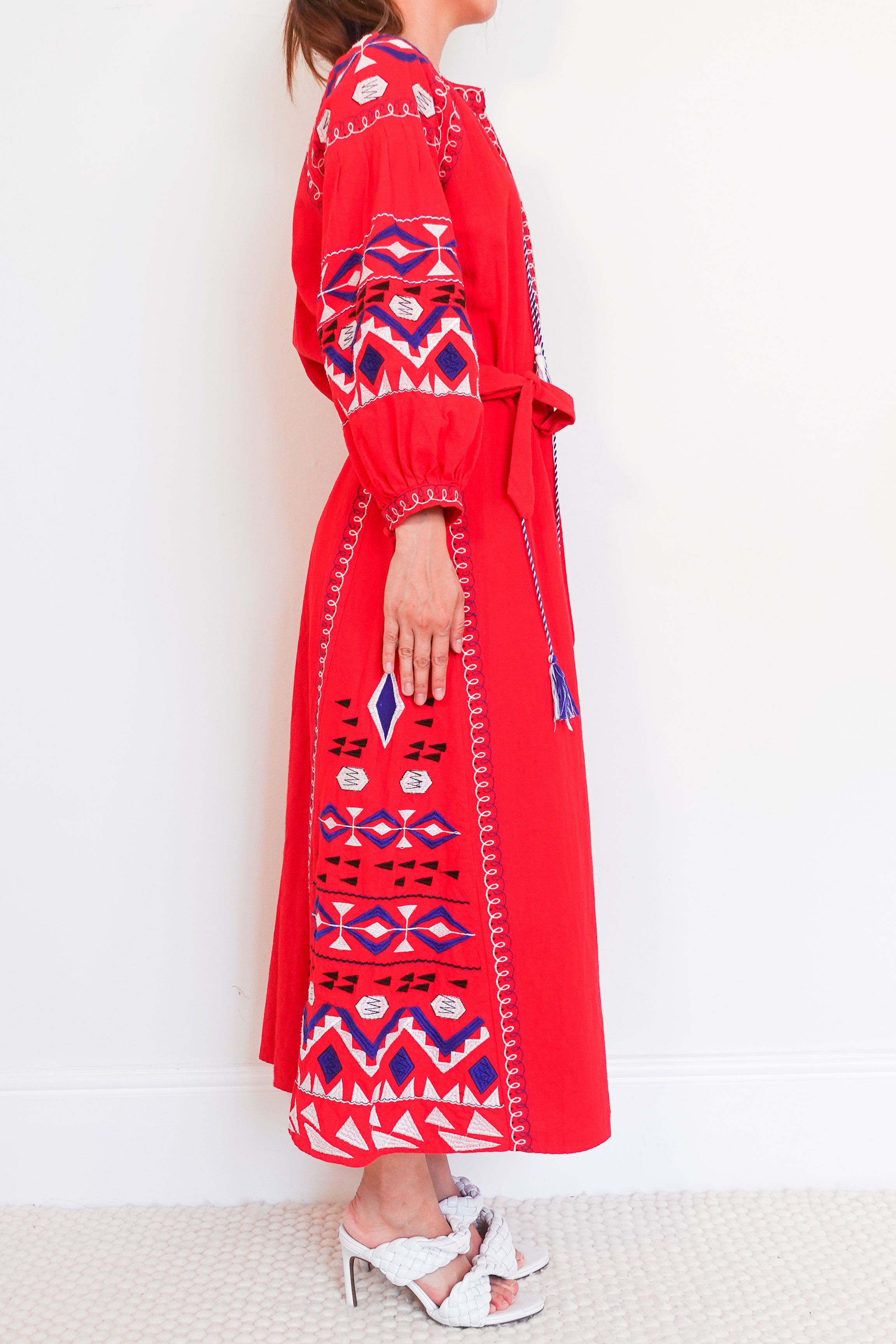 Maxi cotton folk dress