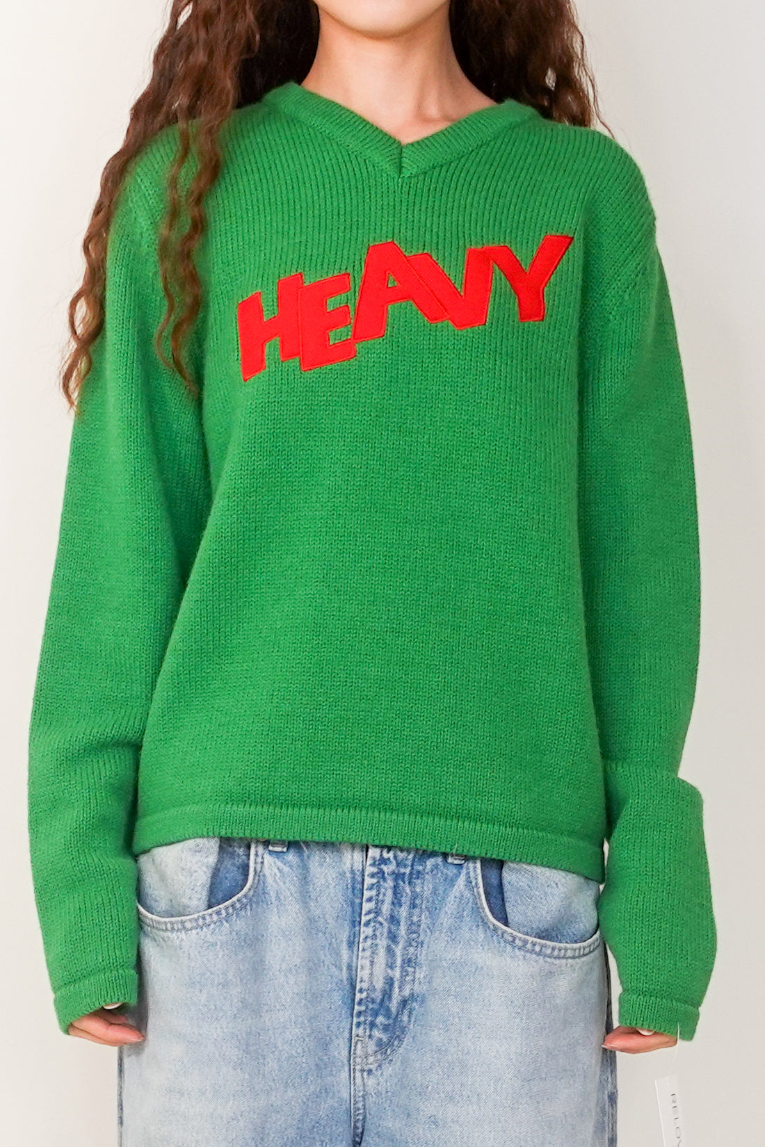 New green wool jumper RRP £300