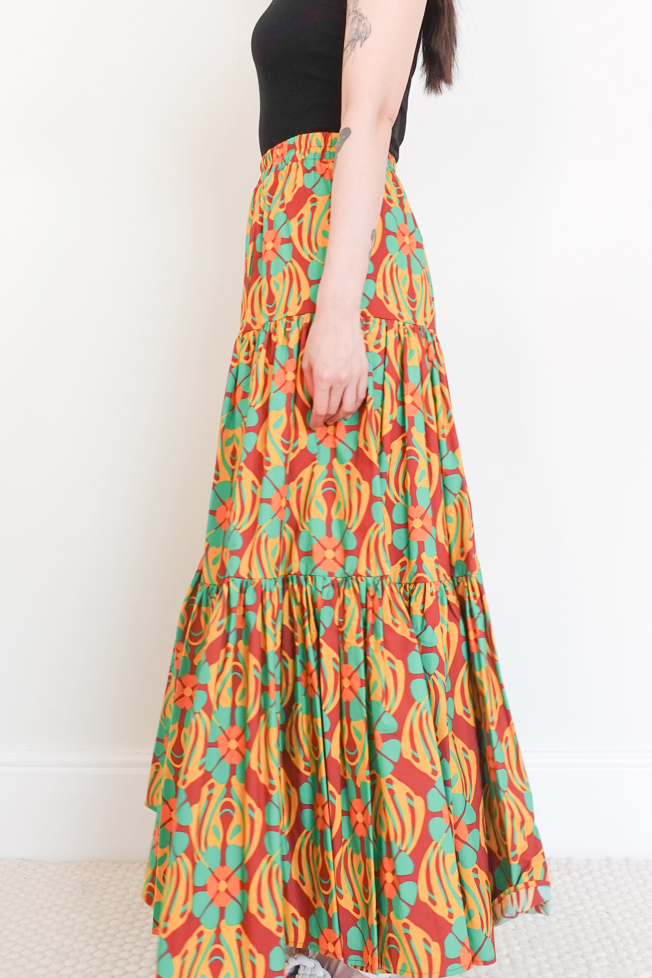 Clover poplin maxi skirt RRP £450