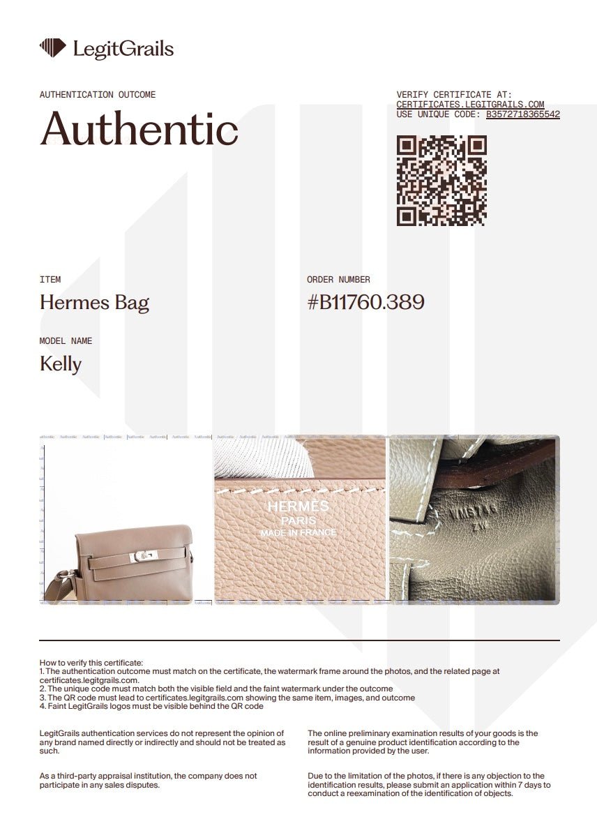 Hermès Kelly Messenger PM Bag in Étoupe Togo Calfskin RRP £9,970 | Authentic Preloved - Reloved Again