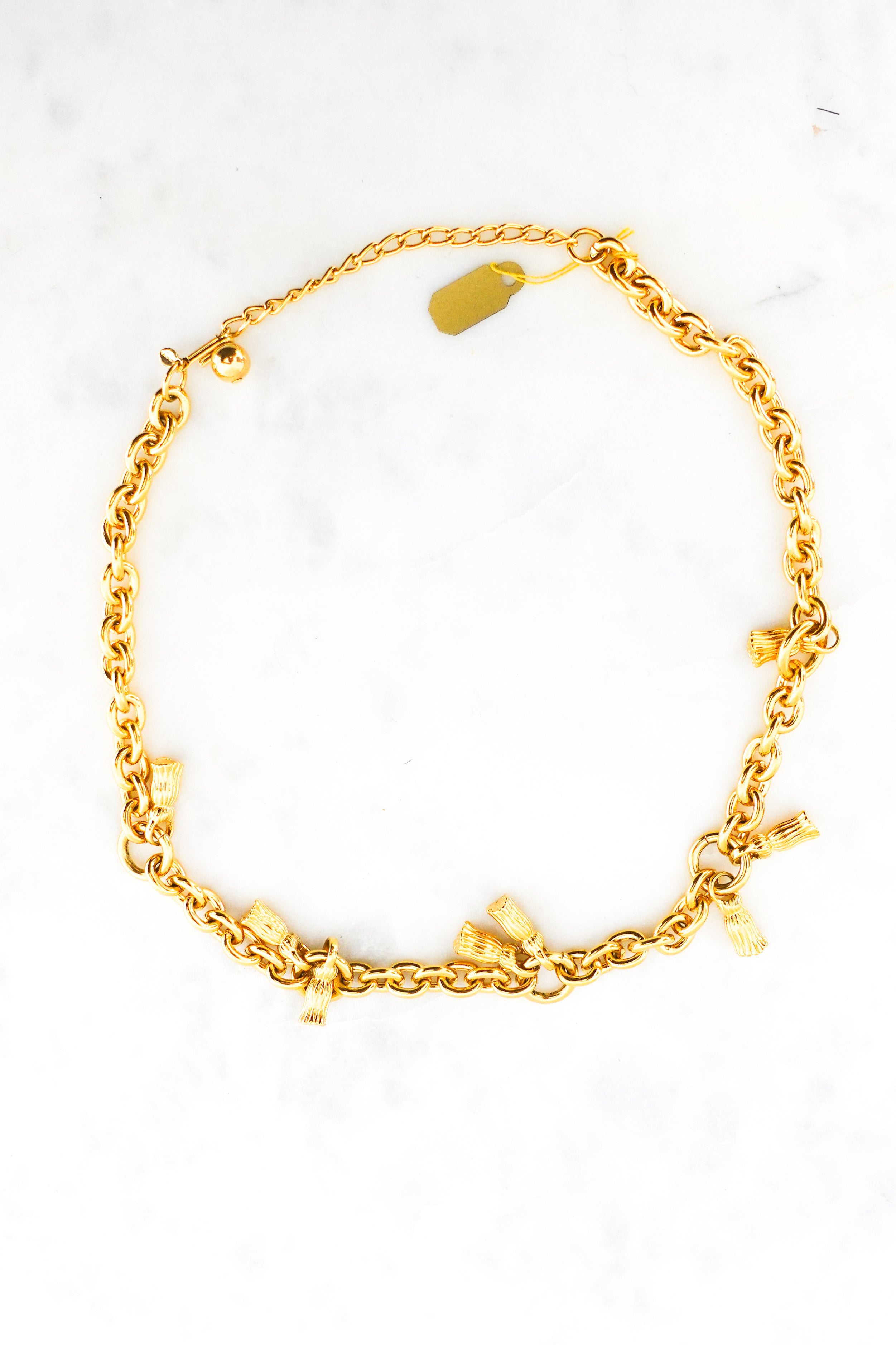 Gold plated necklace with tassles