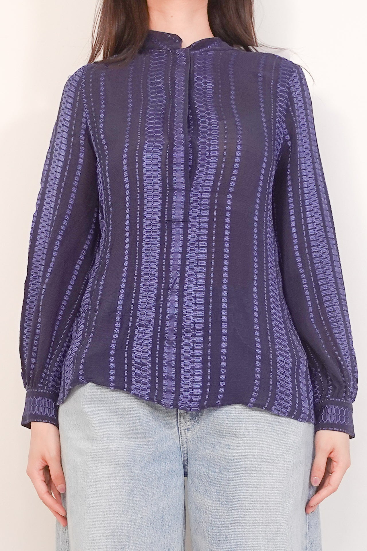 Hera blue print blouse RRP £480