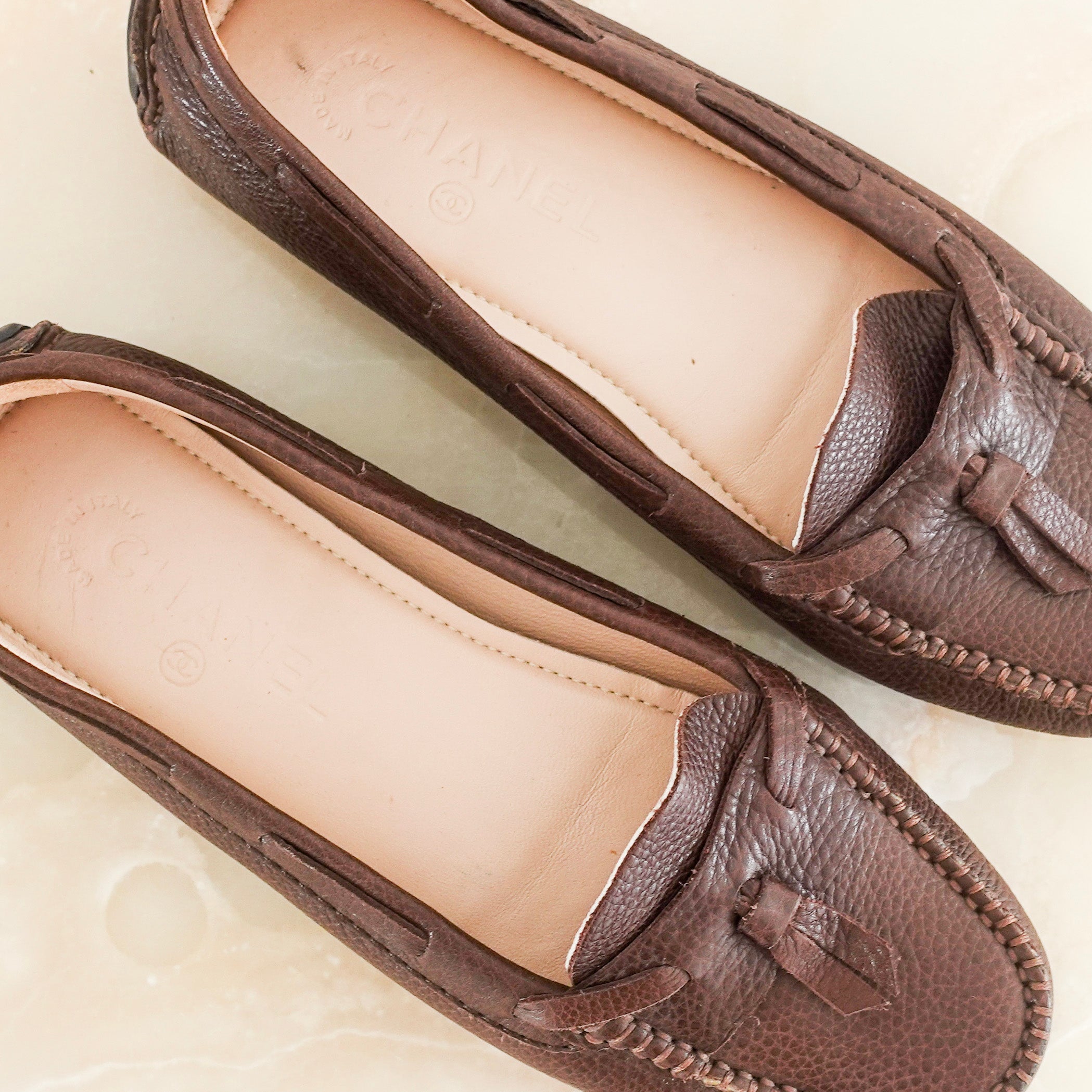 brown moccasins