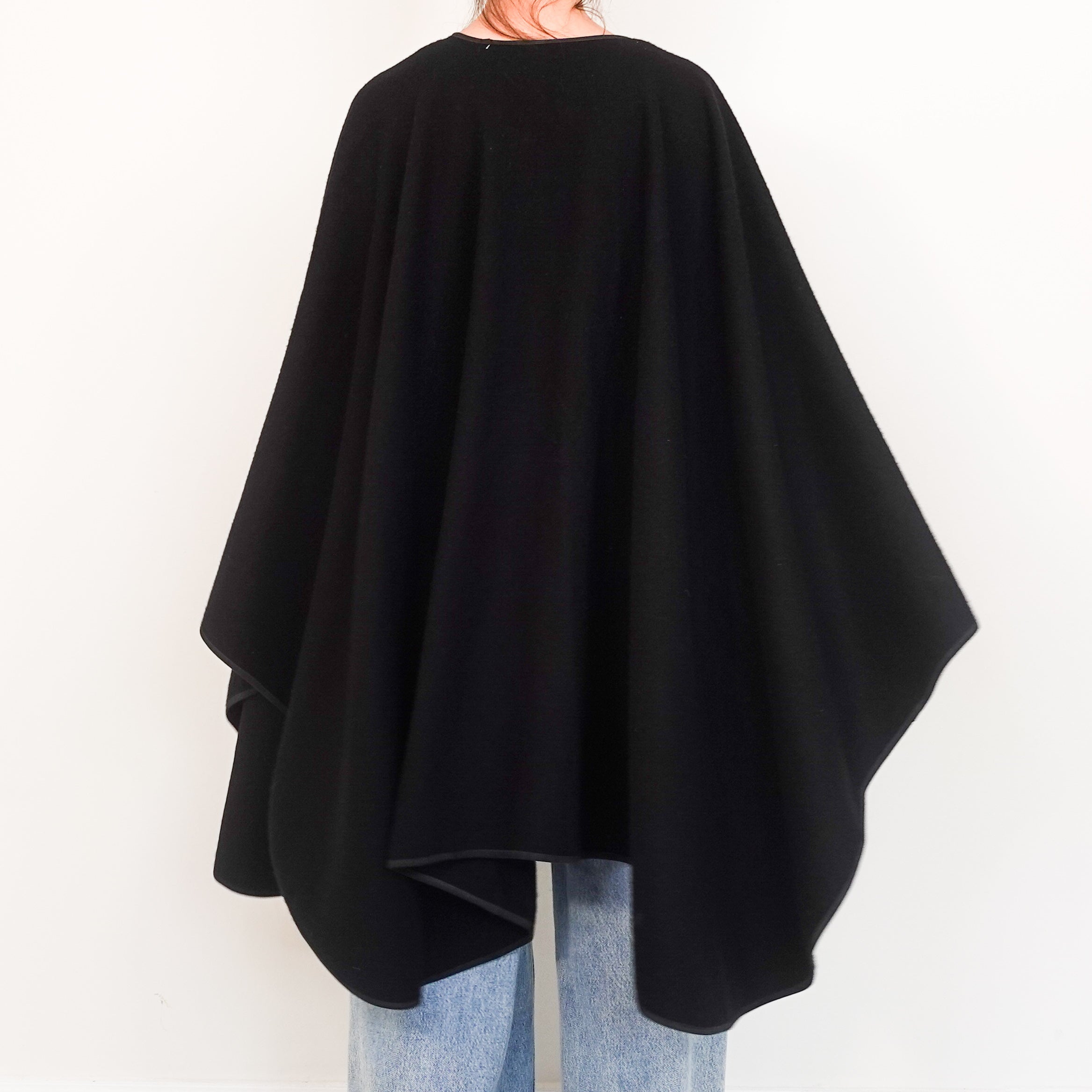 Black cashmere cape