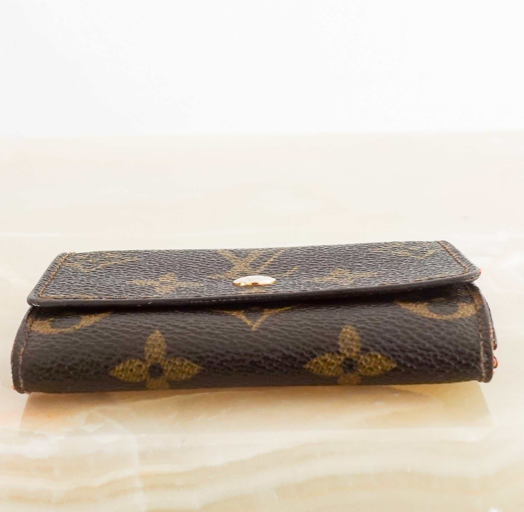 Leather monogram wallet