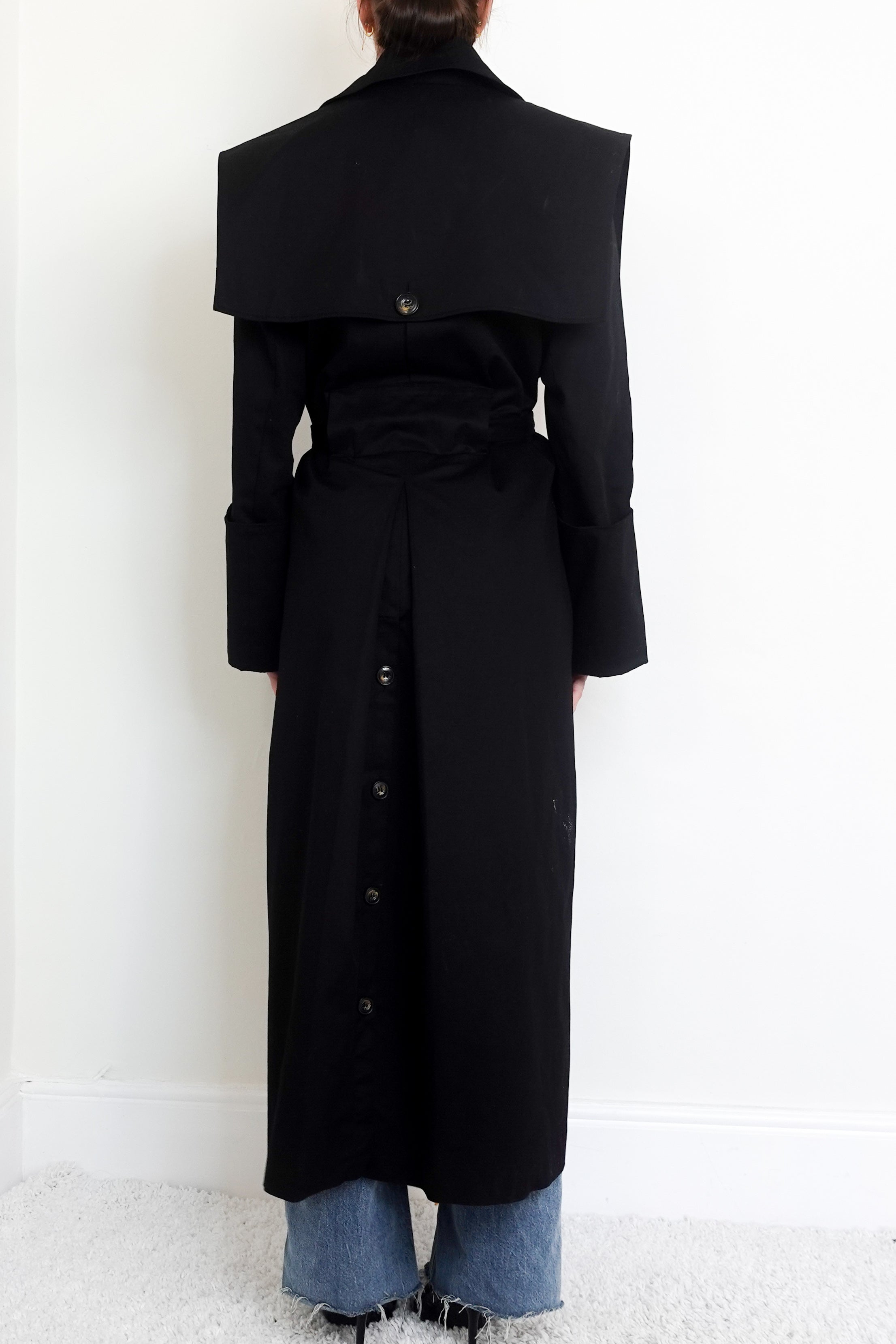 Black trench coat RRP £720