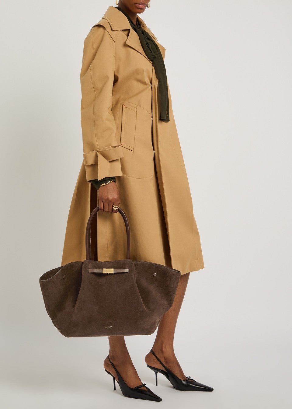 CURRENT SEASON Demellier The New York Bag in Brown Suede (RRP £550) | Authentic Preloved - Reloved Again
