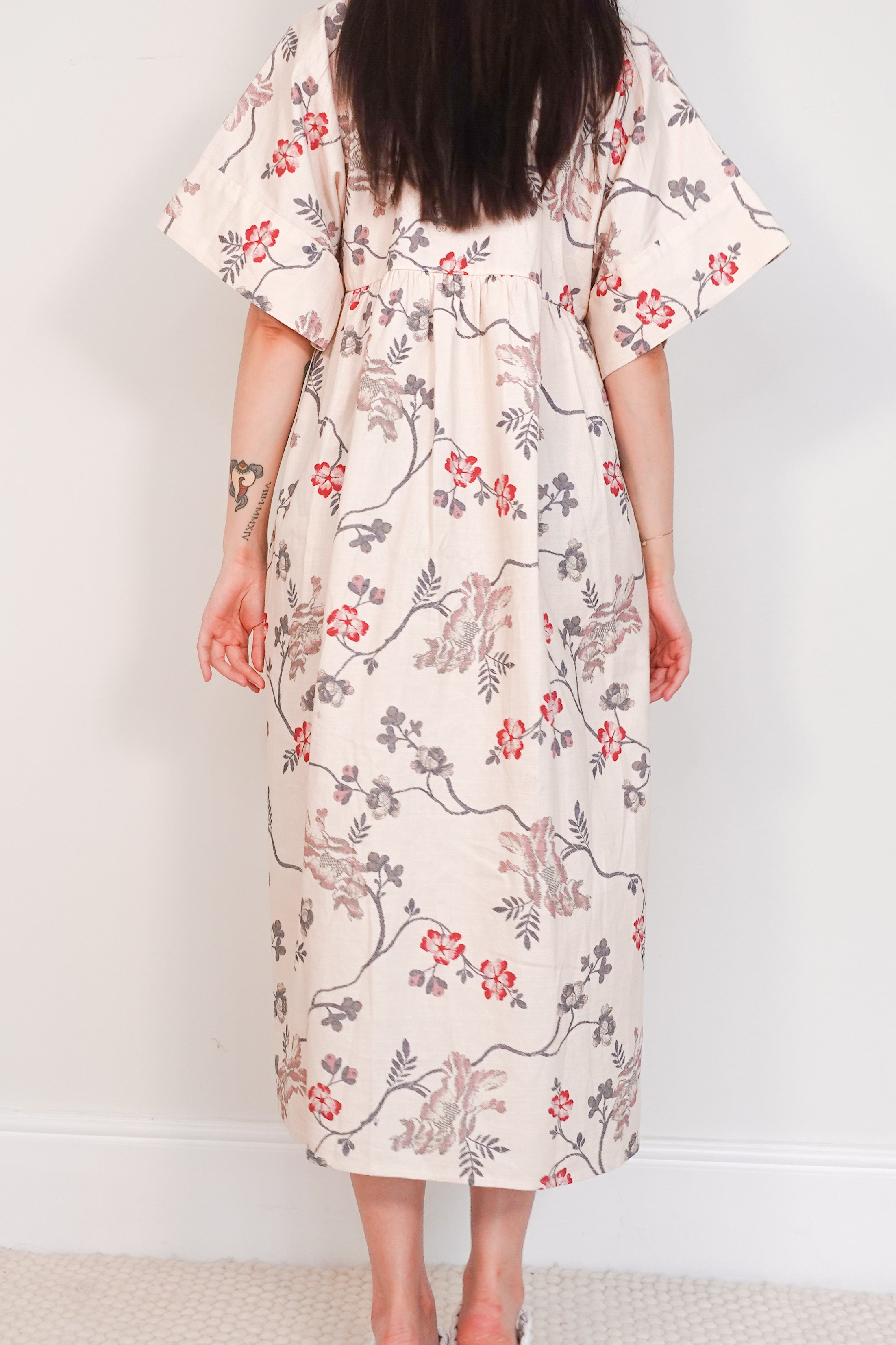 Floral beige midi dress RRP £350