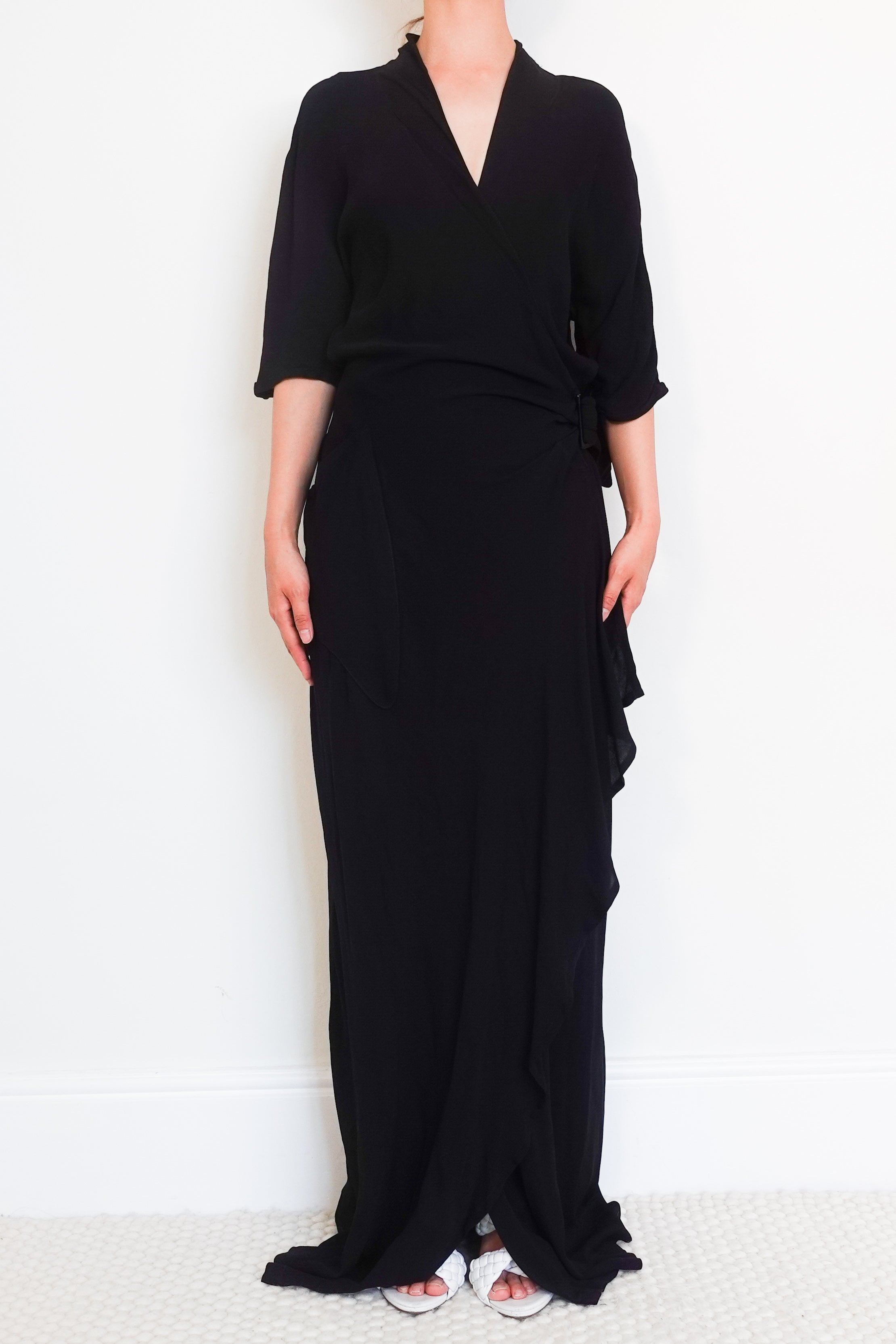 Claudia Wrap front crepe maxi dress RRP £450