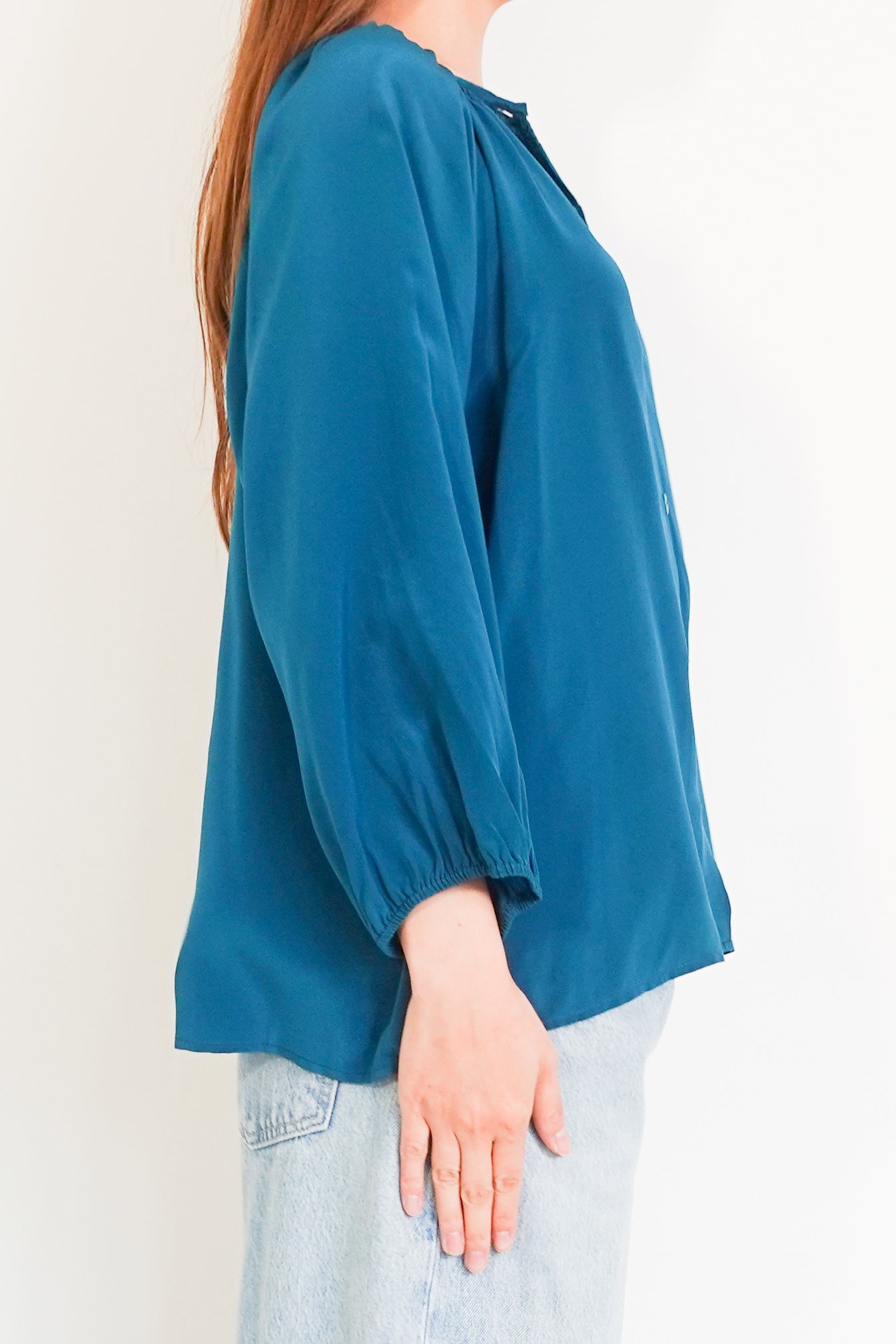 Silk button down blouse