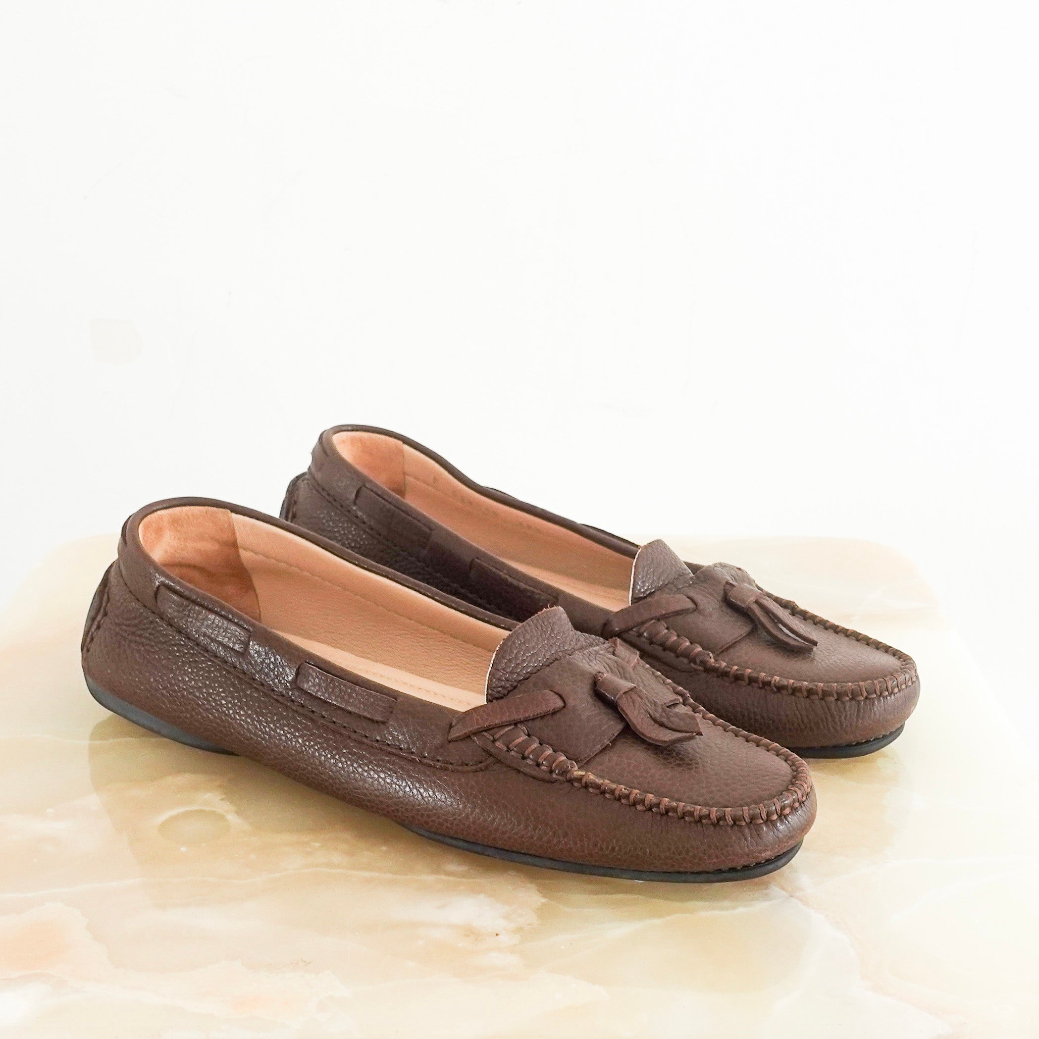 brown moccasins