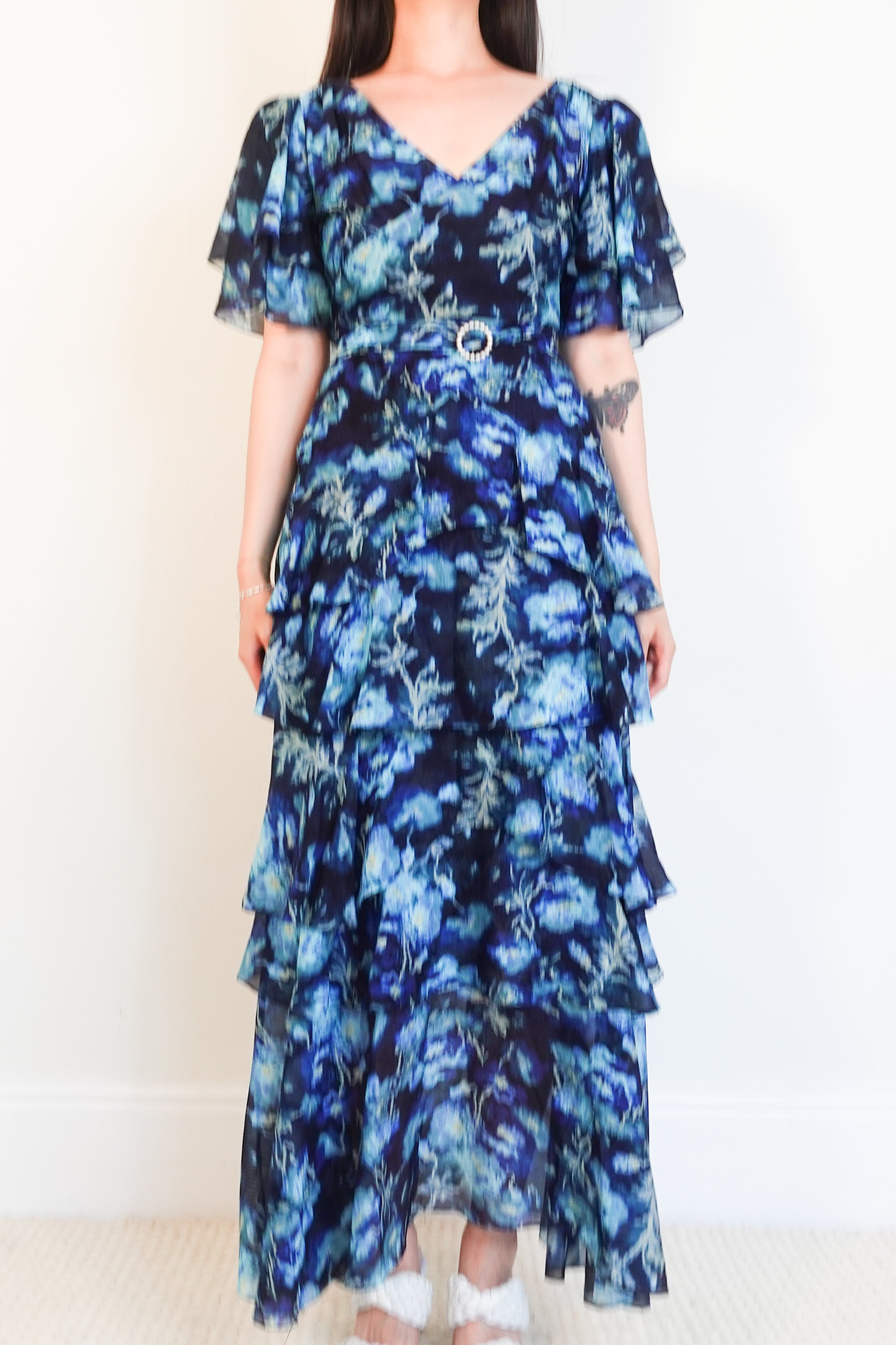 Myrene silk floral maxi dress RRP £1.5k