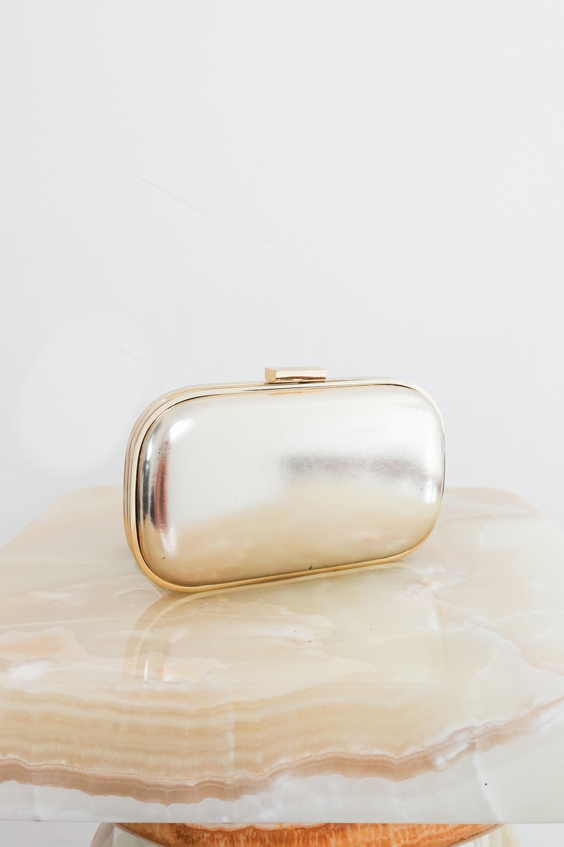 Pale Gold Leather Marano Clutch