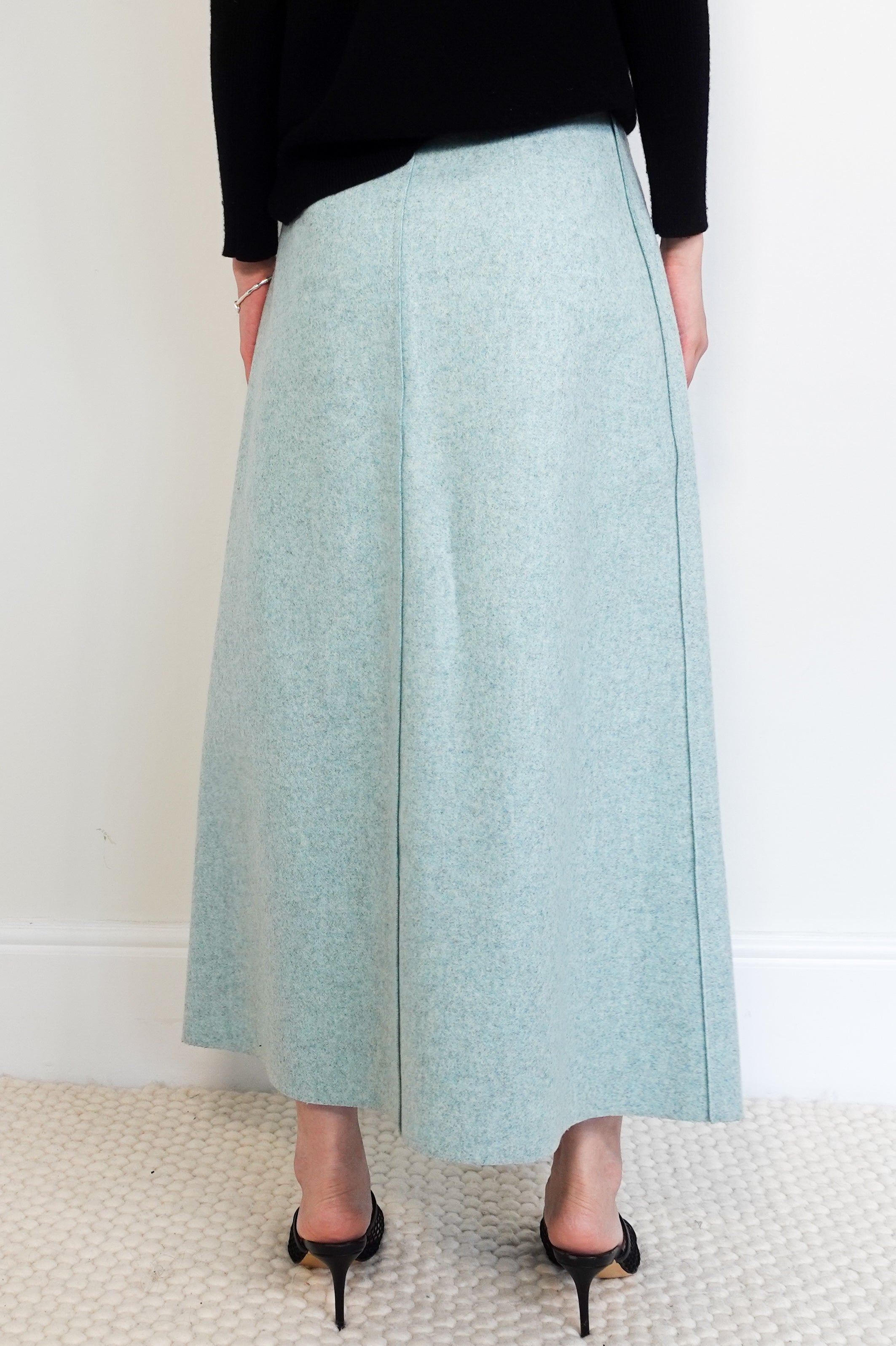 Duck egg blue maxi skirt RRP £1000