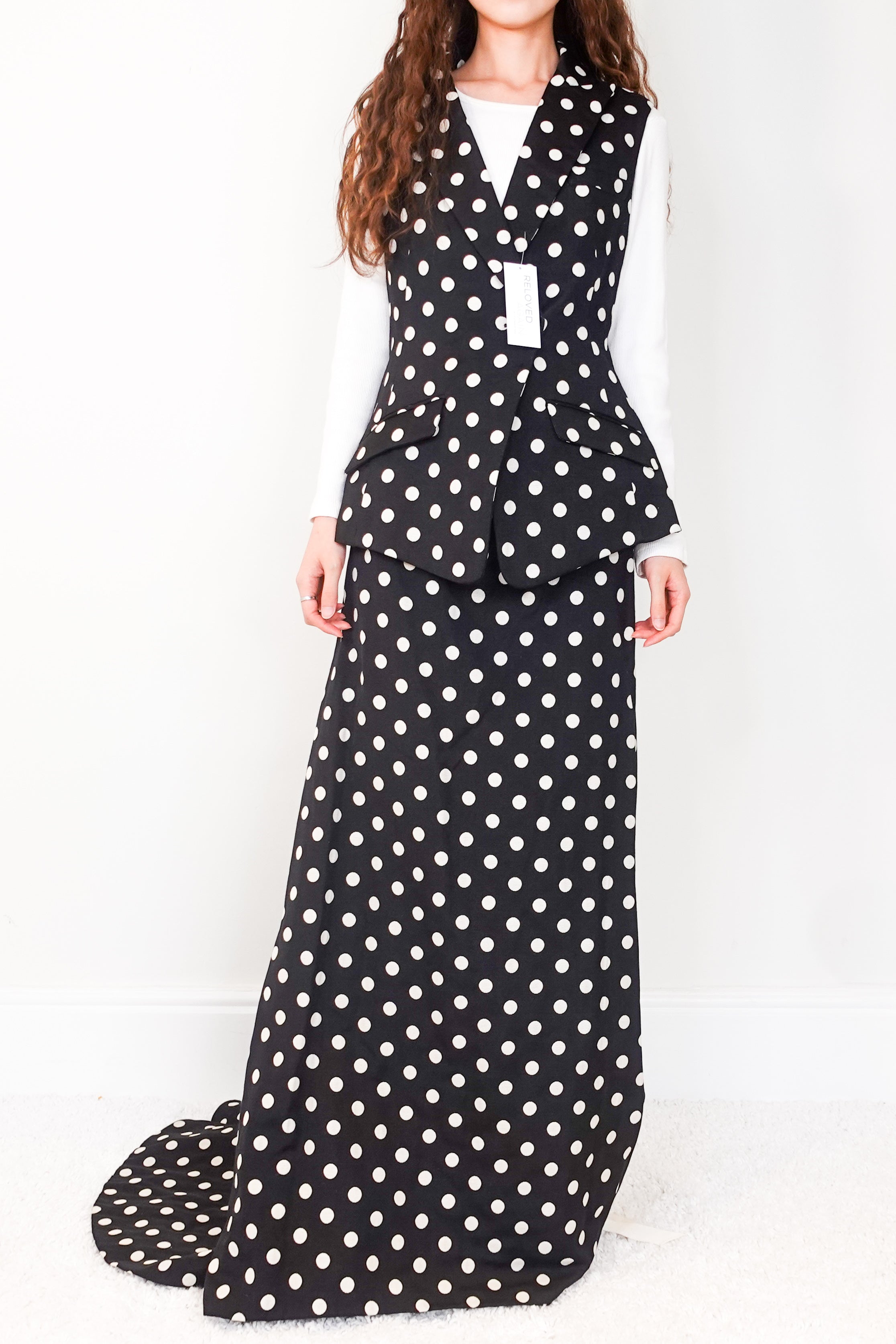 Polka dot skirt and jacket set RRP £2.2k