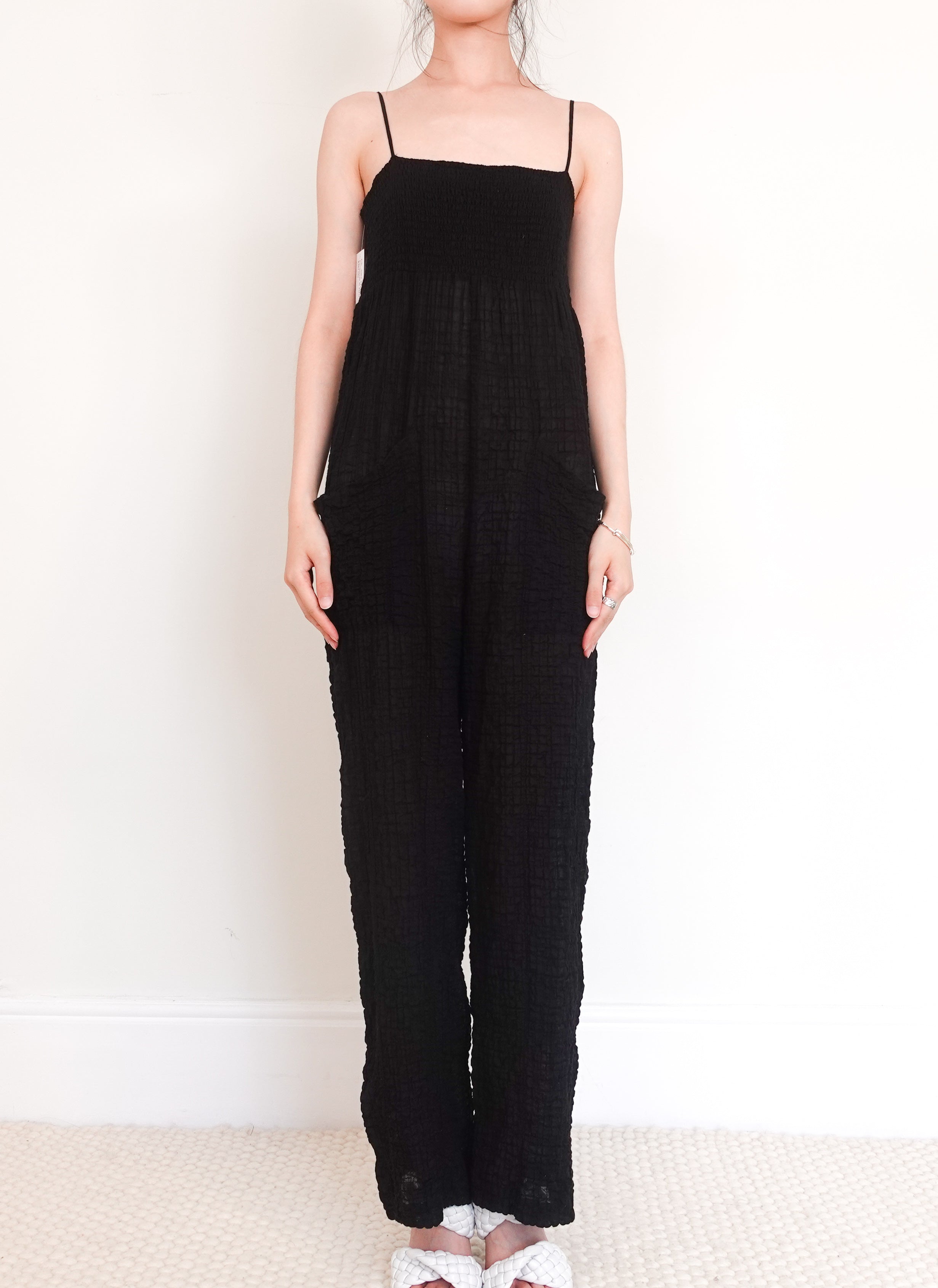 Black ruched jumpsuit RRP £300