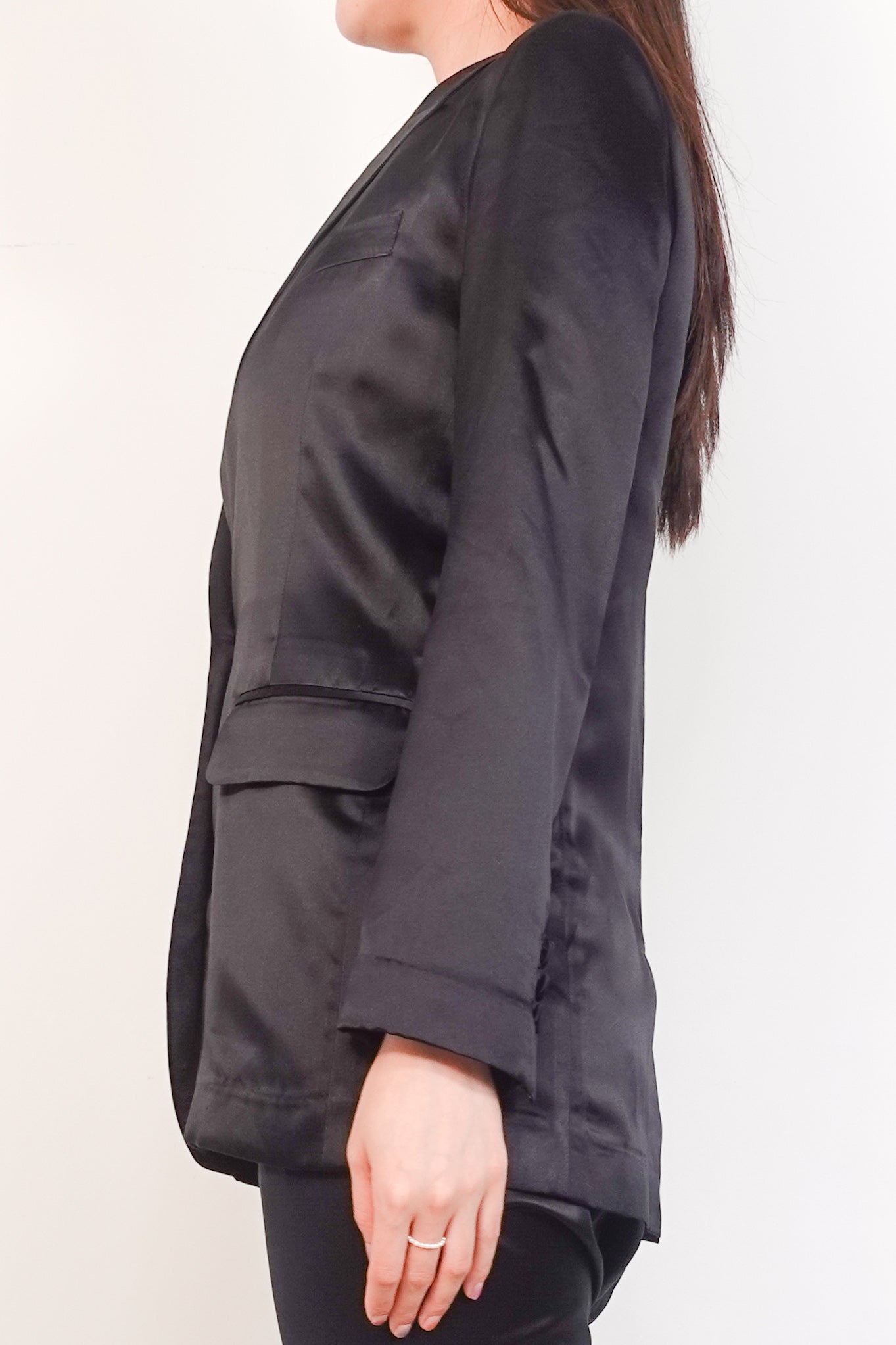 Black silk blazer RRP £915