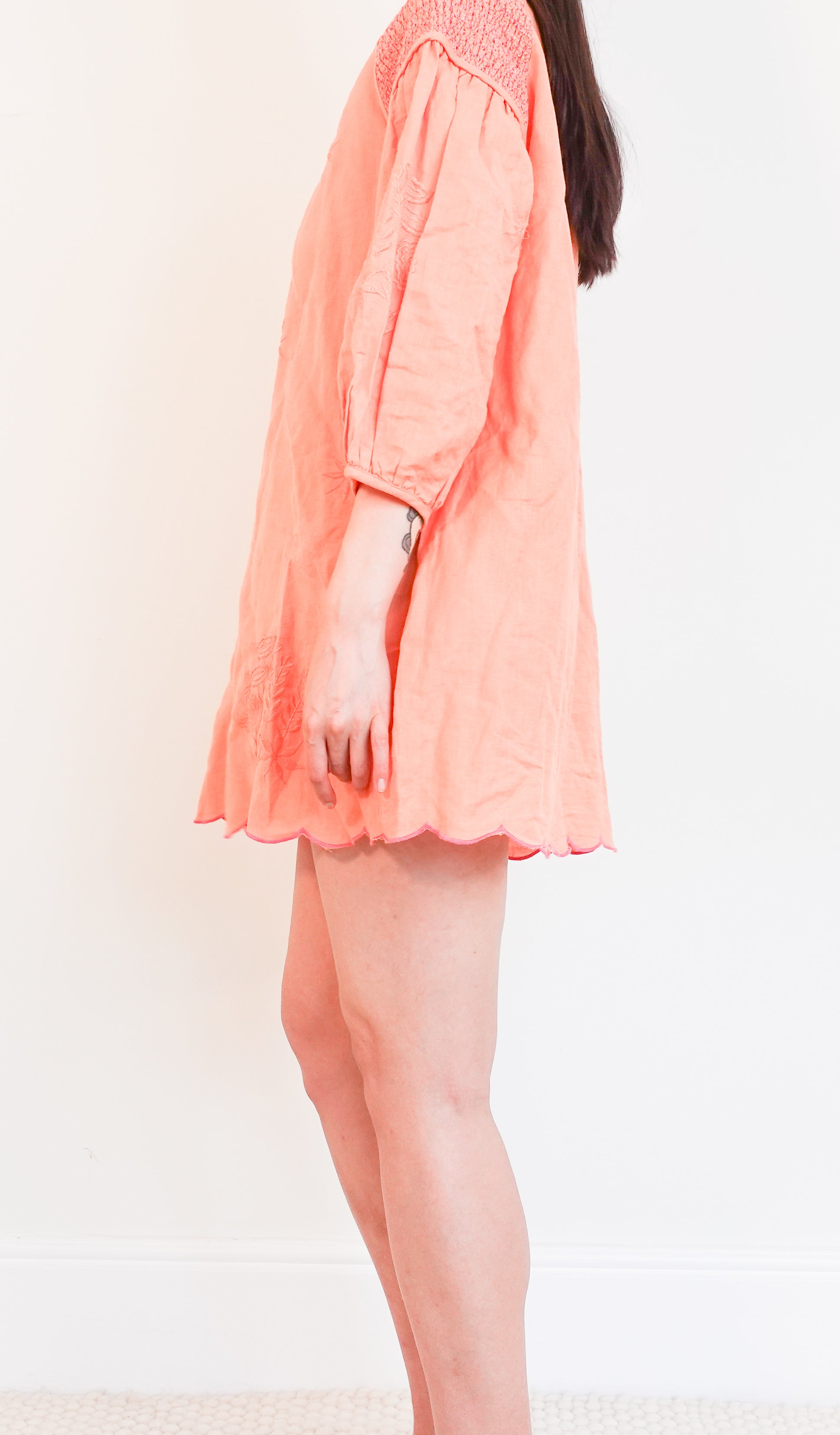 Orange linen mini dress RRP £125