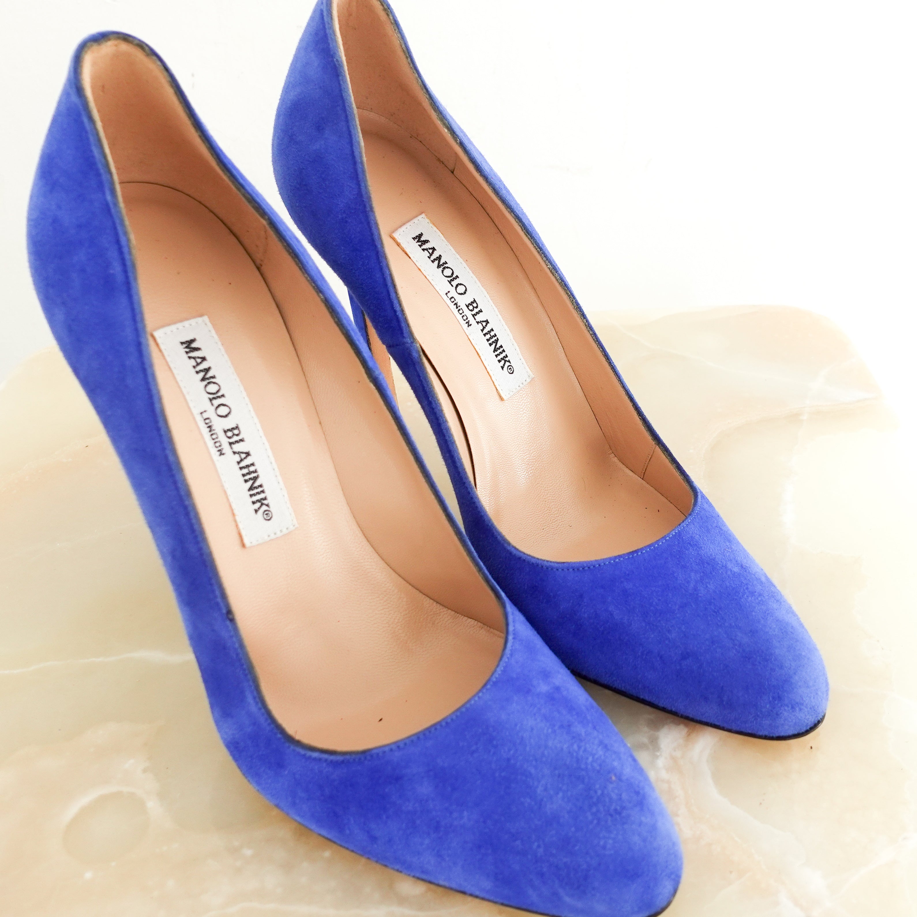 Blue suede pumps RRP £550