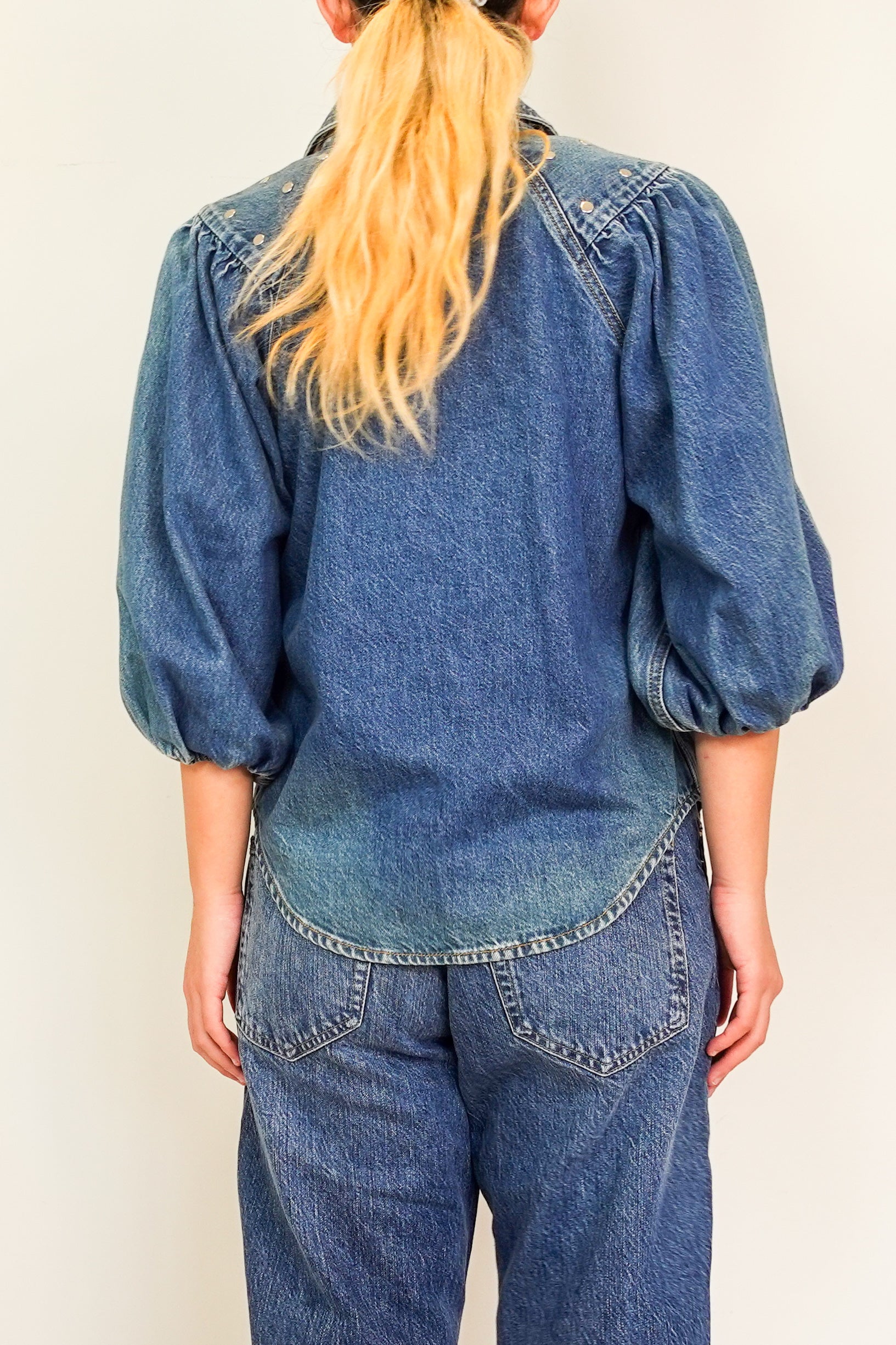 Denim Balloon Sleeve jacket RRP £280