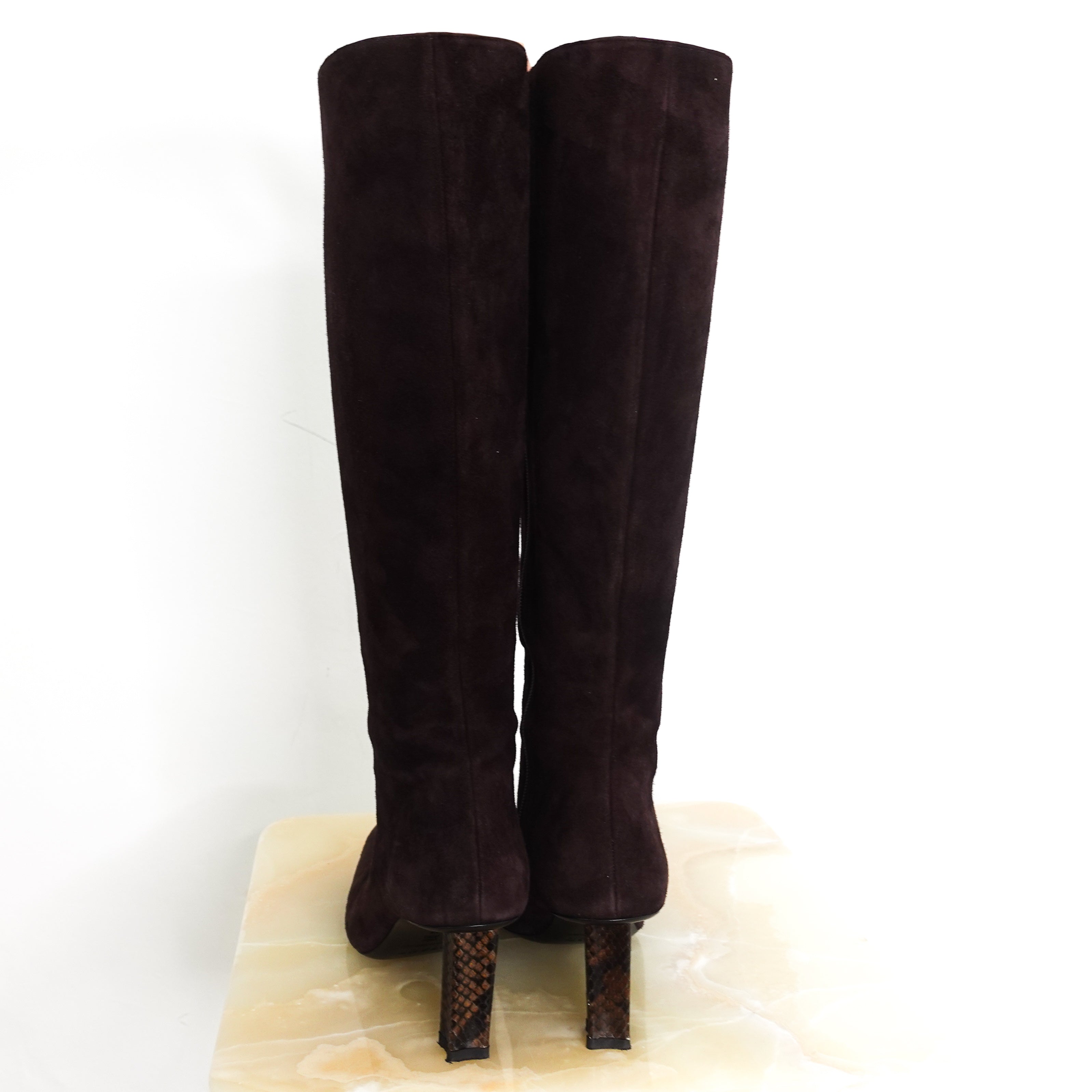 Burgundy suede boots RRP £475