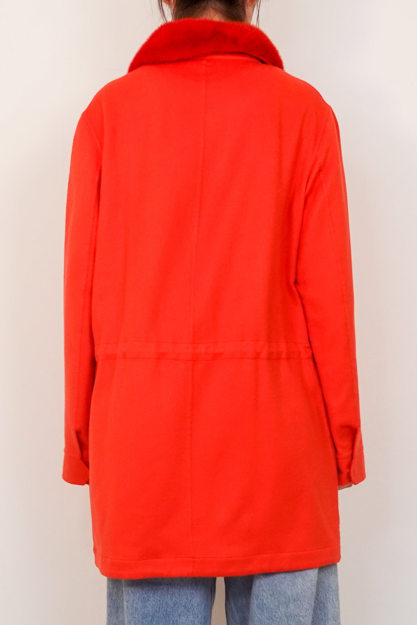 Red cashmere coat RRP £4K