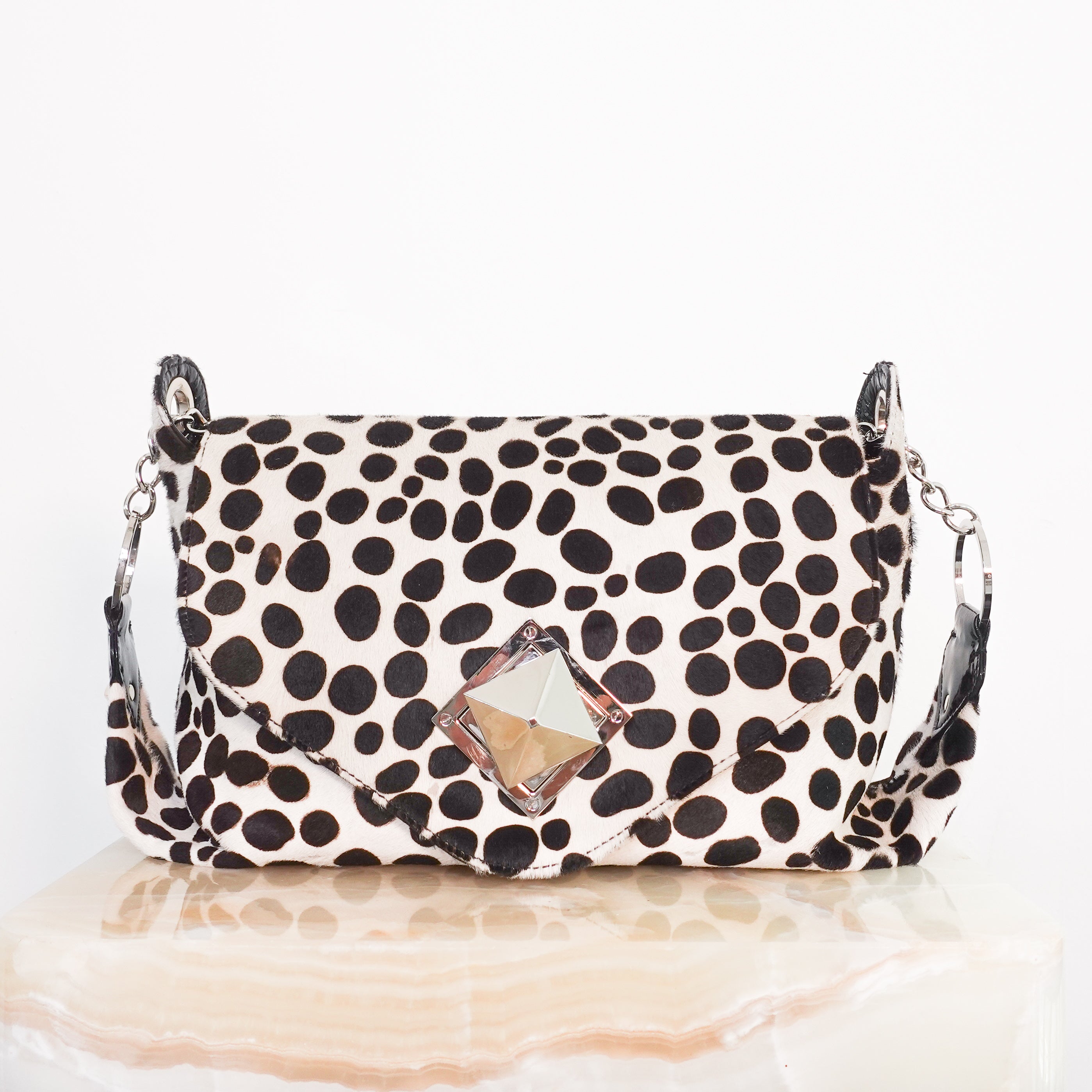 ponyskin 90's zebra print handbag