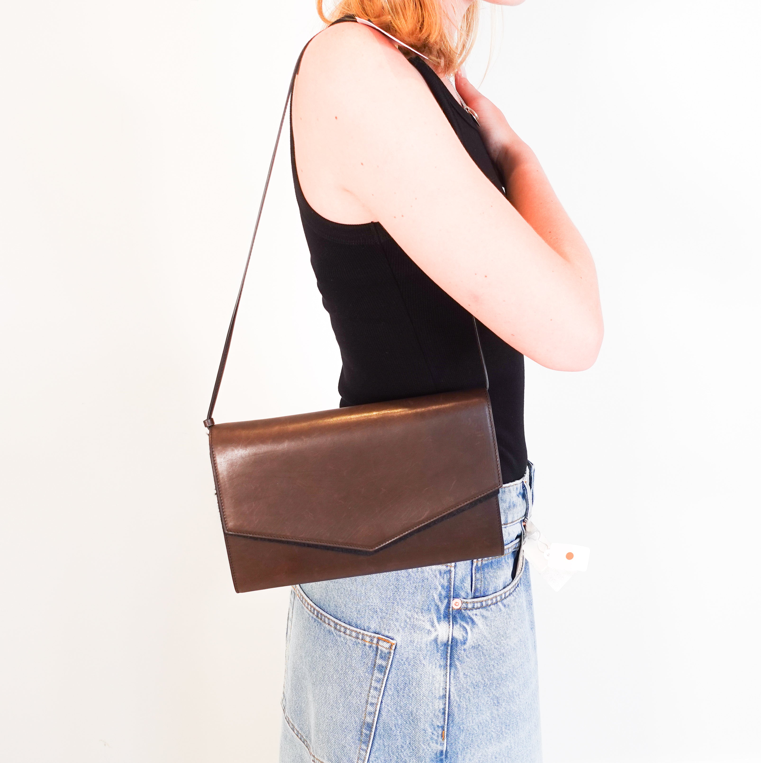 Envelope large leather shoulder bag RRP £1.5k