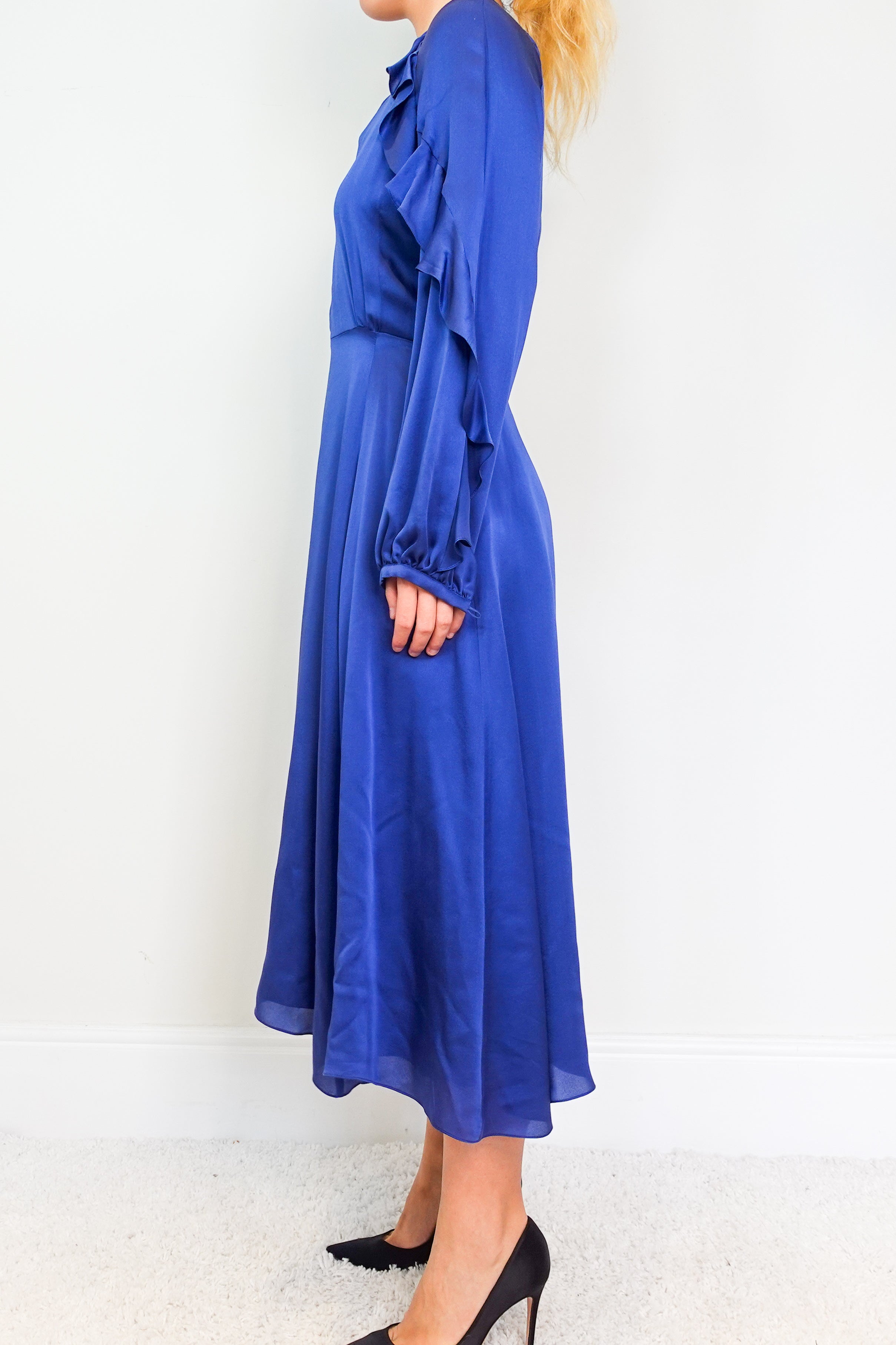 NEW Silk Ruffle Sleeve Dress RRP £495